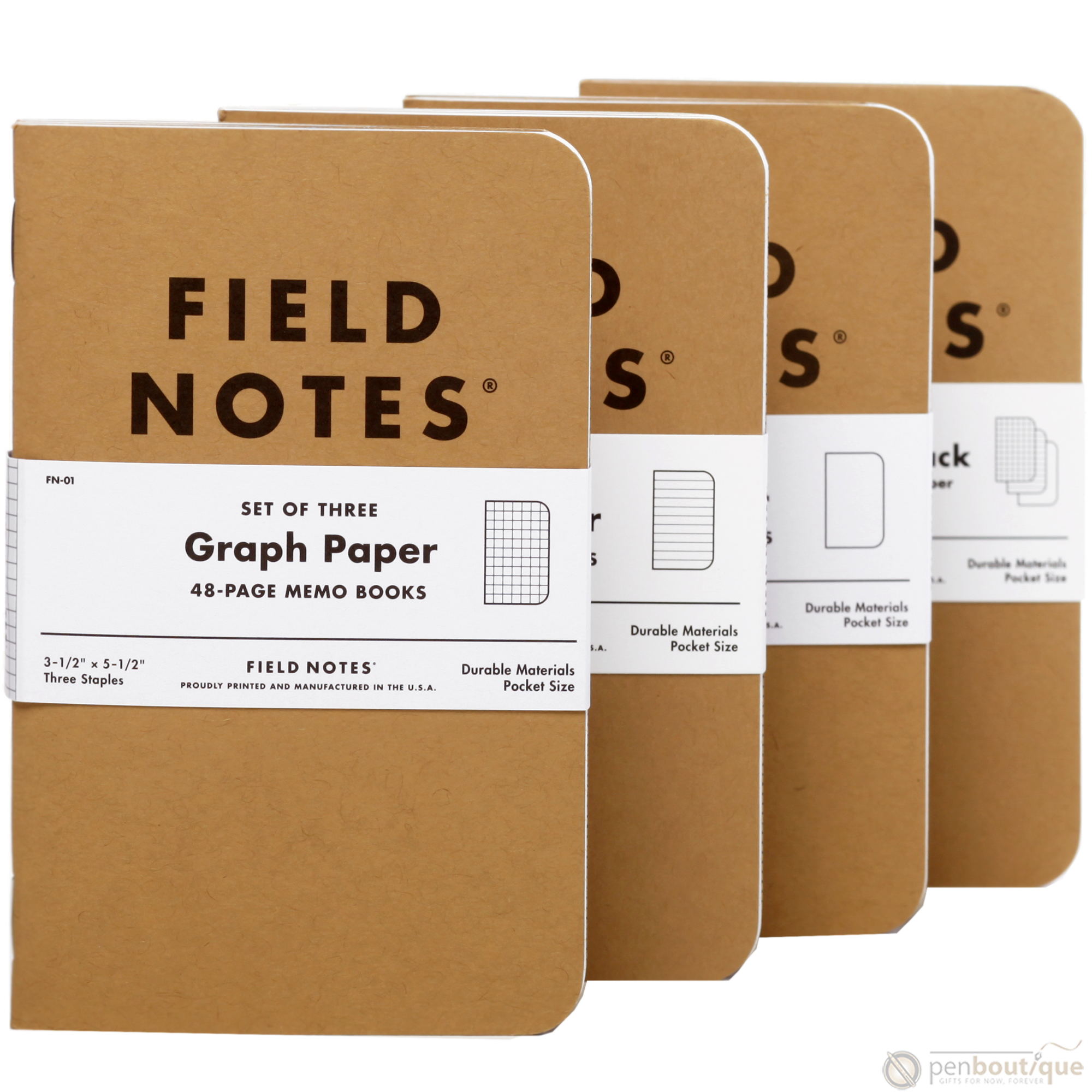 Field Notes Brand Original Graph 3-pack 3½" × 5½"-Pen Boutique Ltd