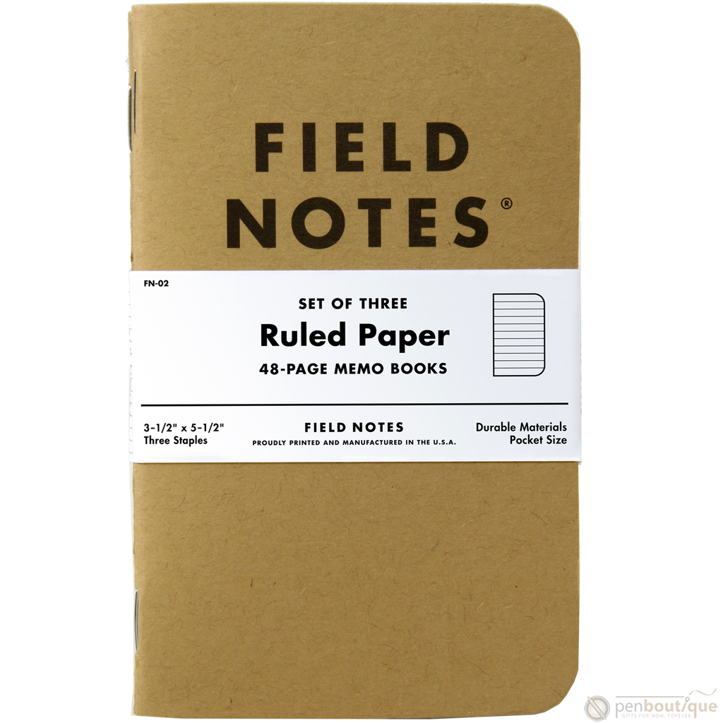 Field Notes Brand Original Ruled 3-pack 3½" × 5½"-Pen Boutique Ltd