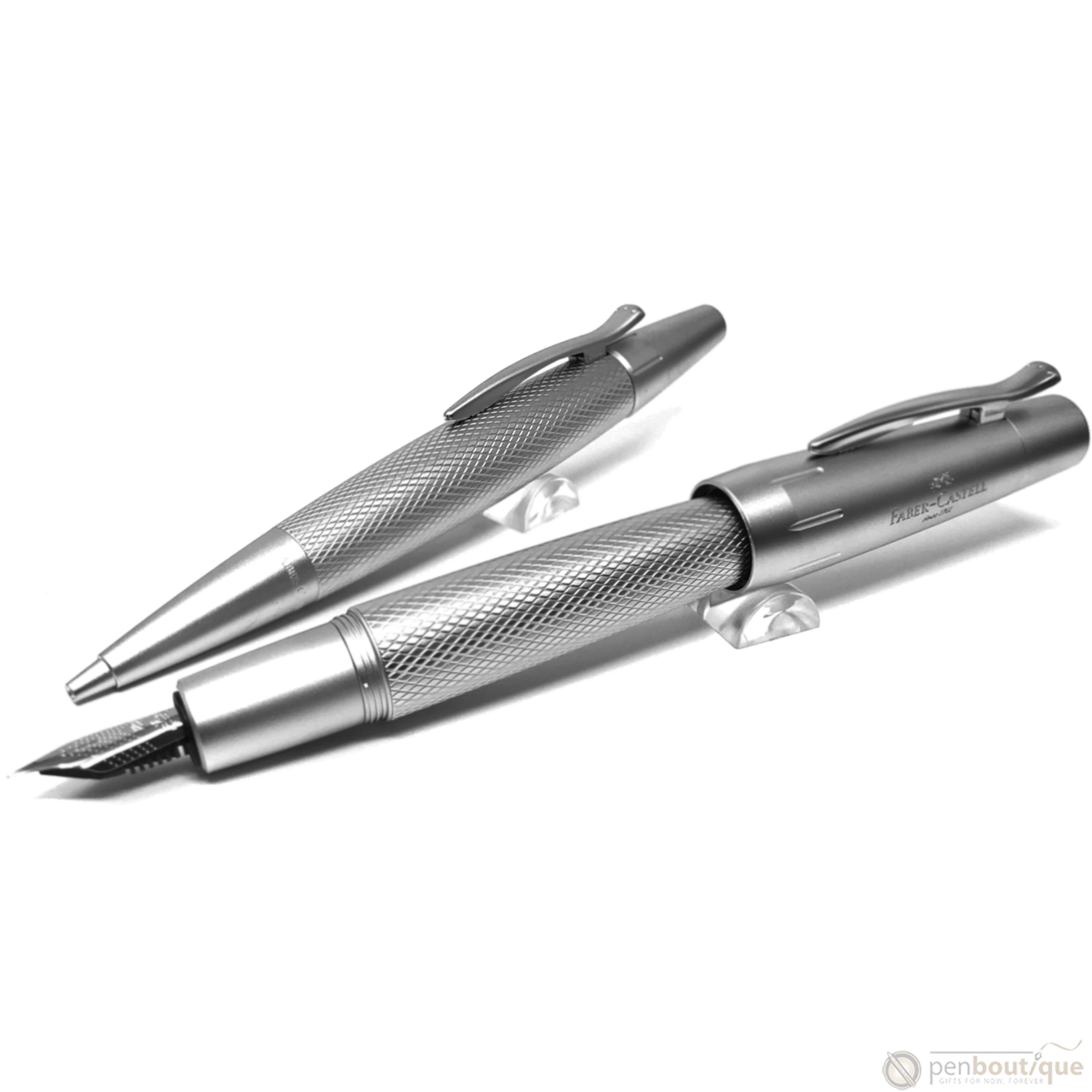 Faber-Castell Design E-Motion Fountain Pen - Pure Silver - Pen Boutique Ltd