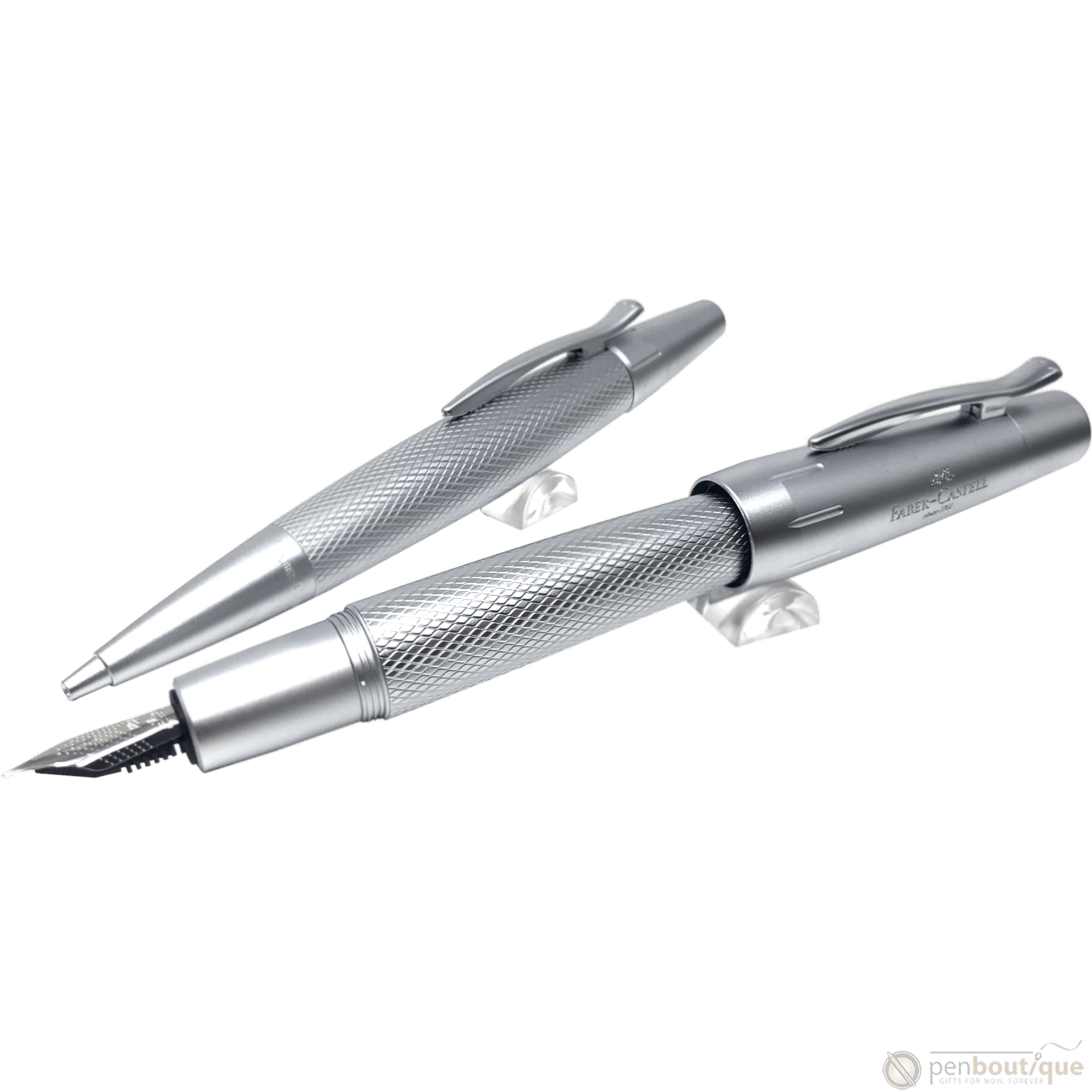 Faber-Castell Design E-Motion Fountain Pen - Pure Silver - Pen Boutique Ltd