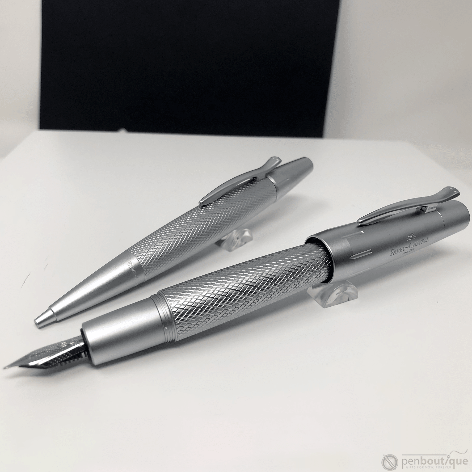 Faber-Castell Design E-Motion Fountain Pen - Pure Silver - Pen Boutique Ltd