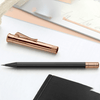 Graf Von Faber - Castell Perfect Pencil - Black - Rose Gold Trim - Pen Boutique Ltd
