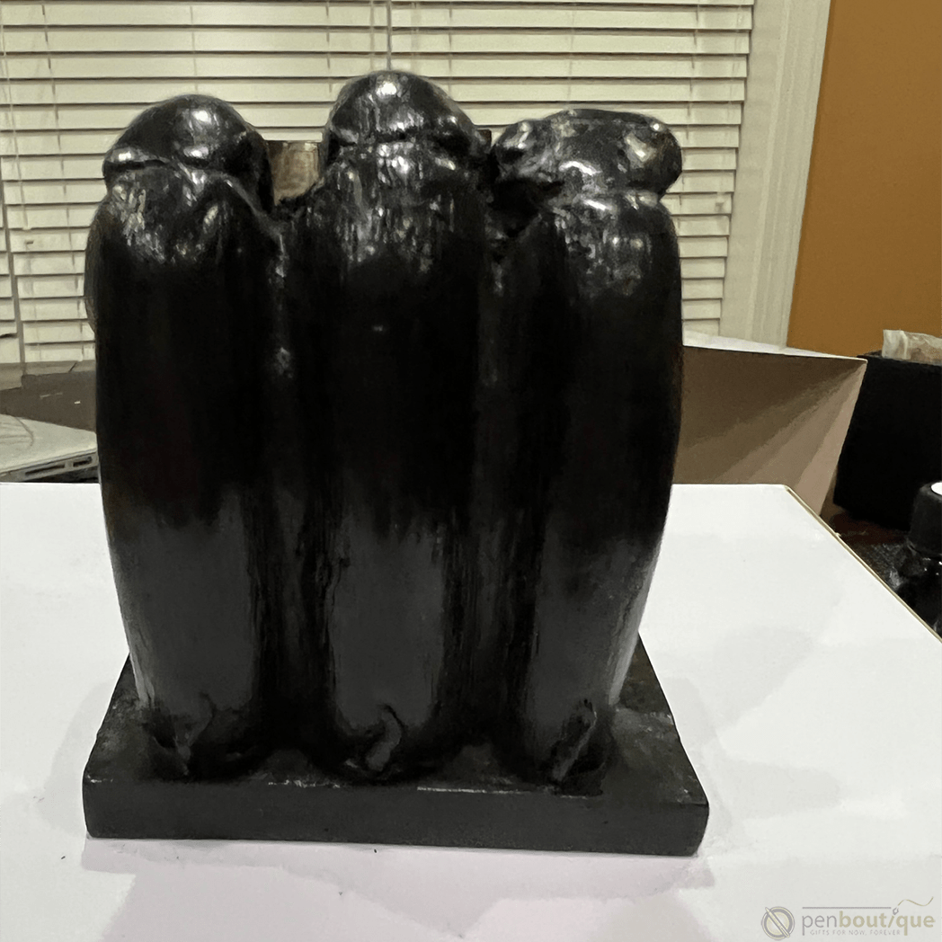 Pen Boutique Three Mini Wise Monkeys Paper Weight with Mask See Hear or Speak No Evil - Pen Boutique Ltd