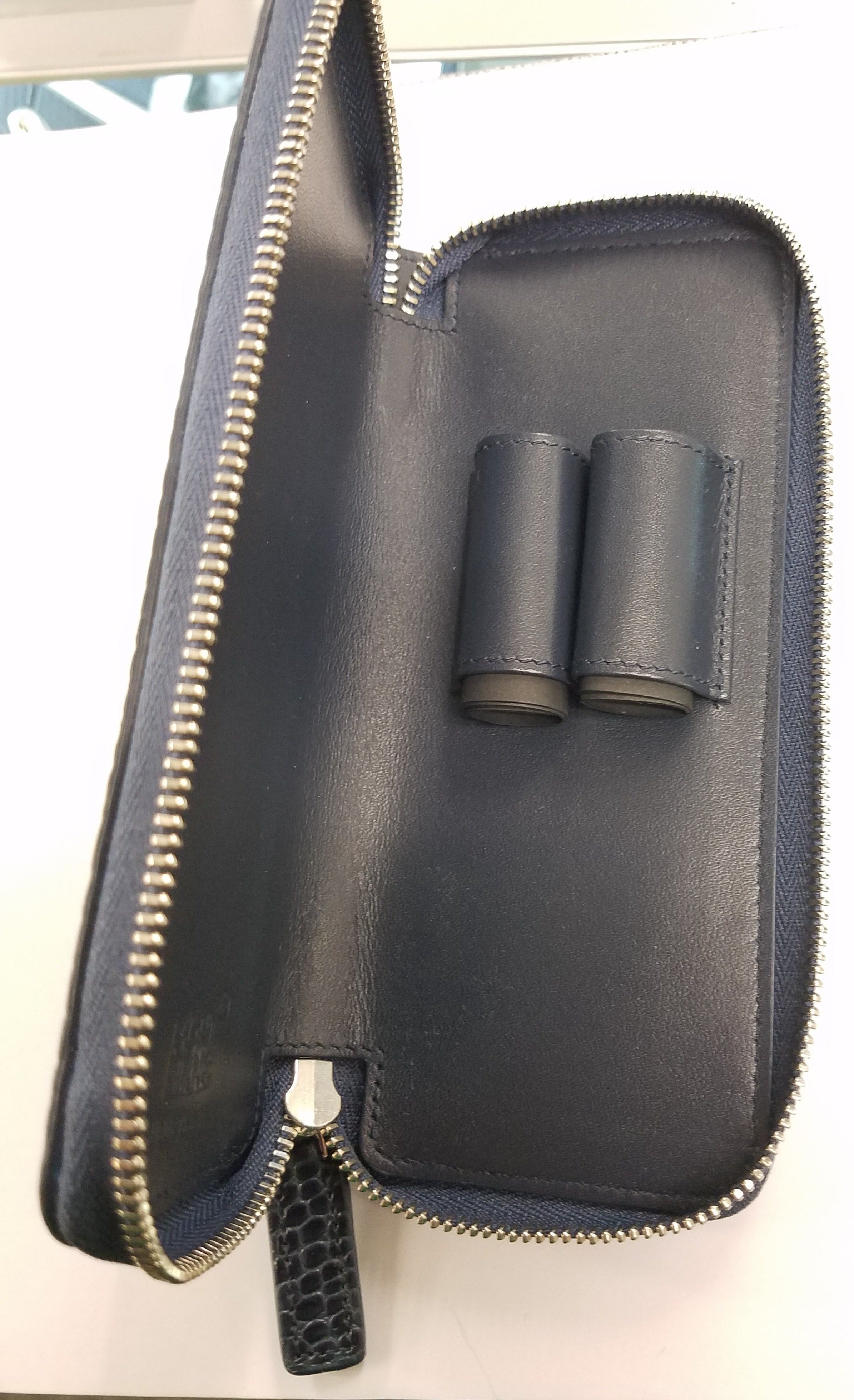 Montblanc Meisterstuck Selection 2 Pen Pouch - Indigo - Pen Boutique Ltd