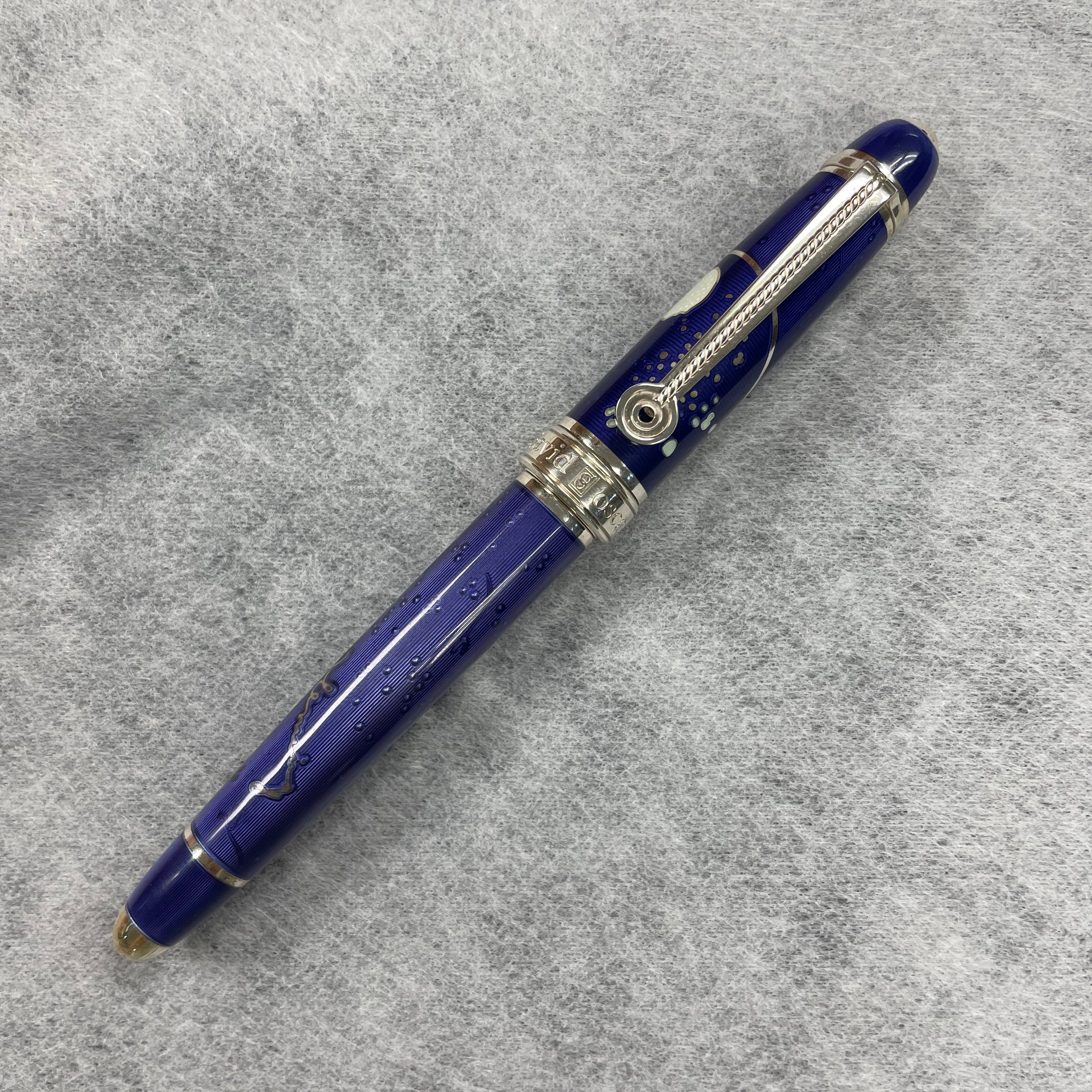 David Oscarson Alexander Fleming Rollerball Pen - Translucent Purple and White - Pen Boutique Ltd