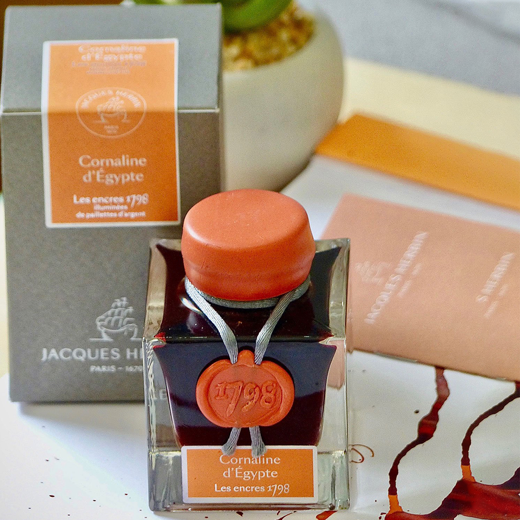 J. Herbin 1798 Cornaline d'Egypte (Orange/Red Egypt) Ink Bottle 50 ML-Pen Boutique Ltd