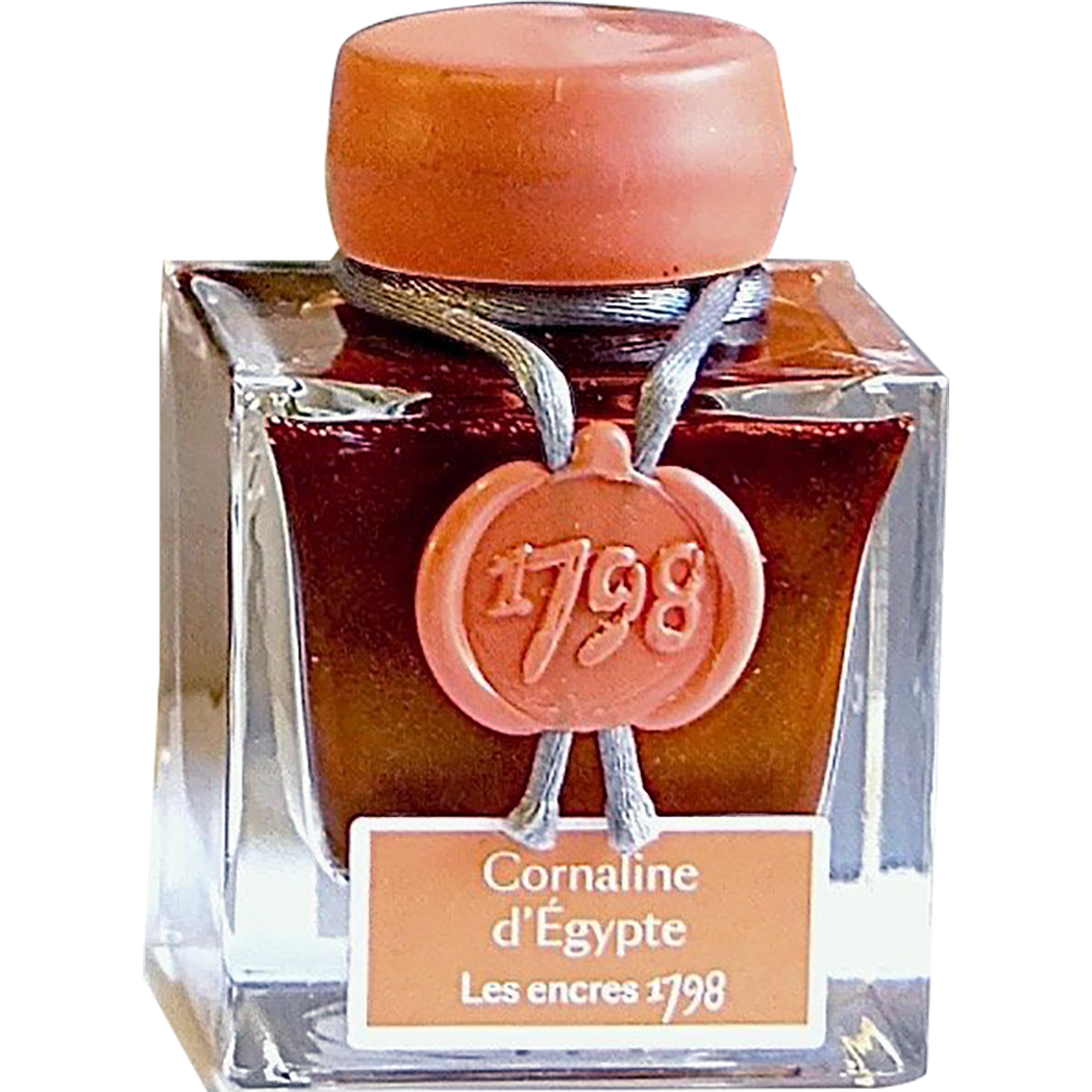 J. Herbin 1798 Cornaline d'Egypte (Orange/Red Egypt) Ink Bottle 50 ML-Pen Boutique Ltd