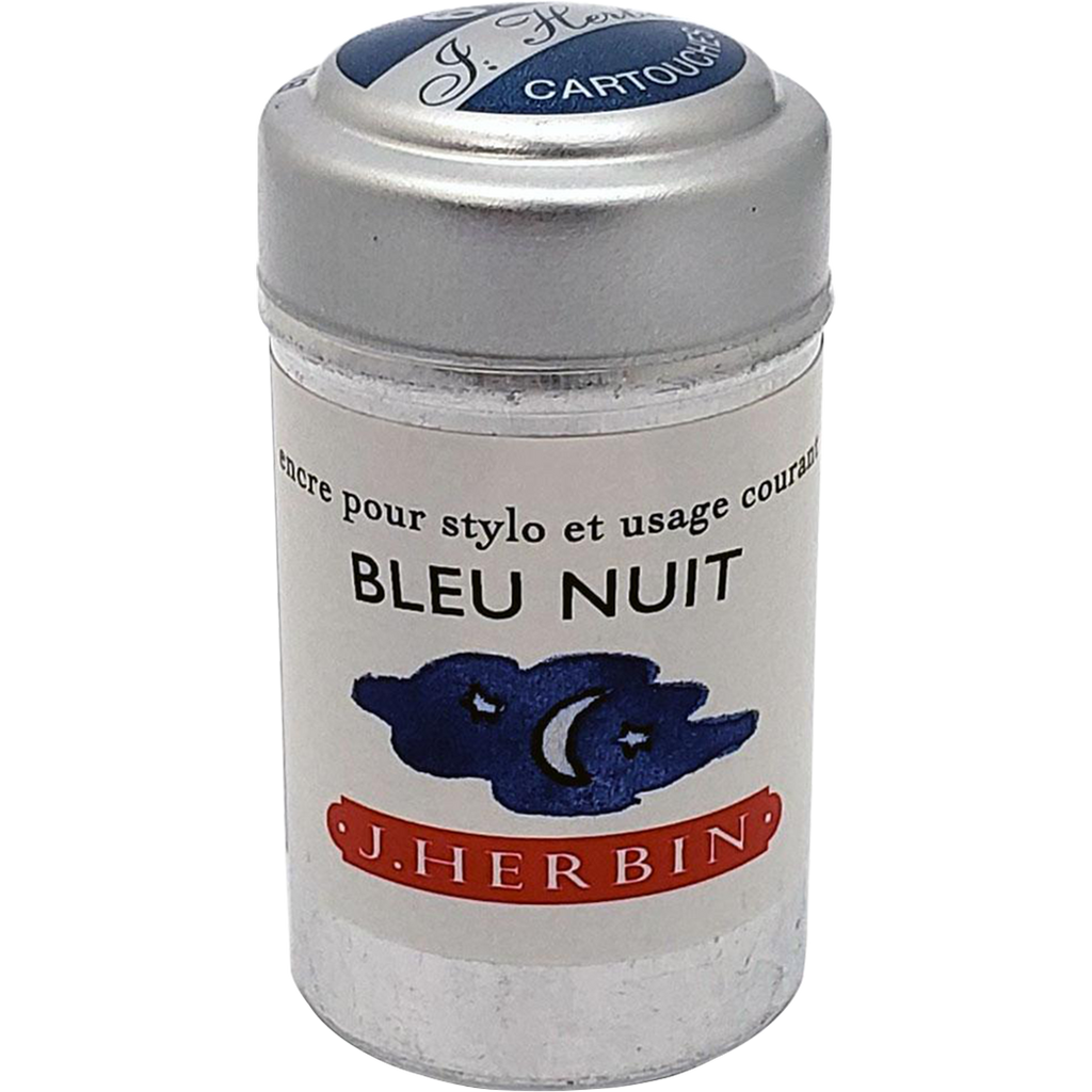 J. Herbin Fountain Pen Bleu Nuit Ink Cartridge-Pen Boutique Ltd