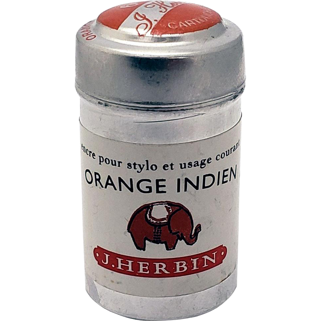 J. Herbin Fountain Pen Orange Indien Ink Cartridge-Pen Boutique Ltd