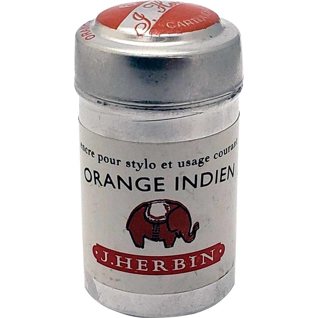 J. Herbin Fountain Pen Orange Indien Ink Cartridge-Pen Boutique Ltd