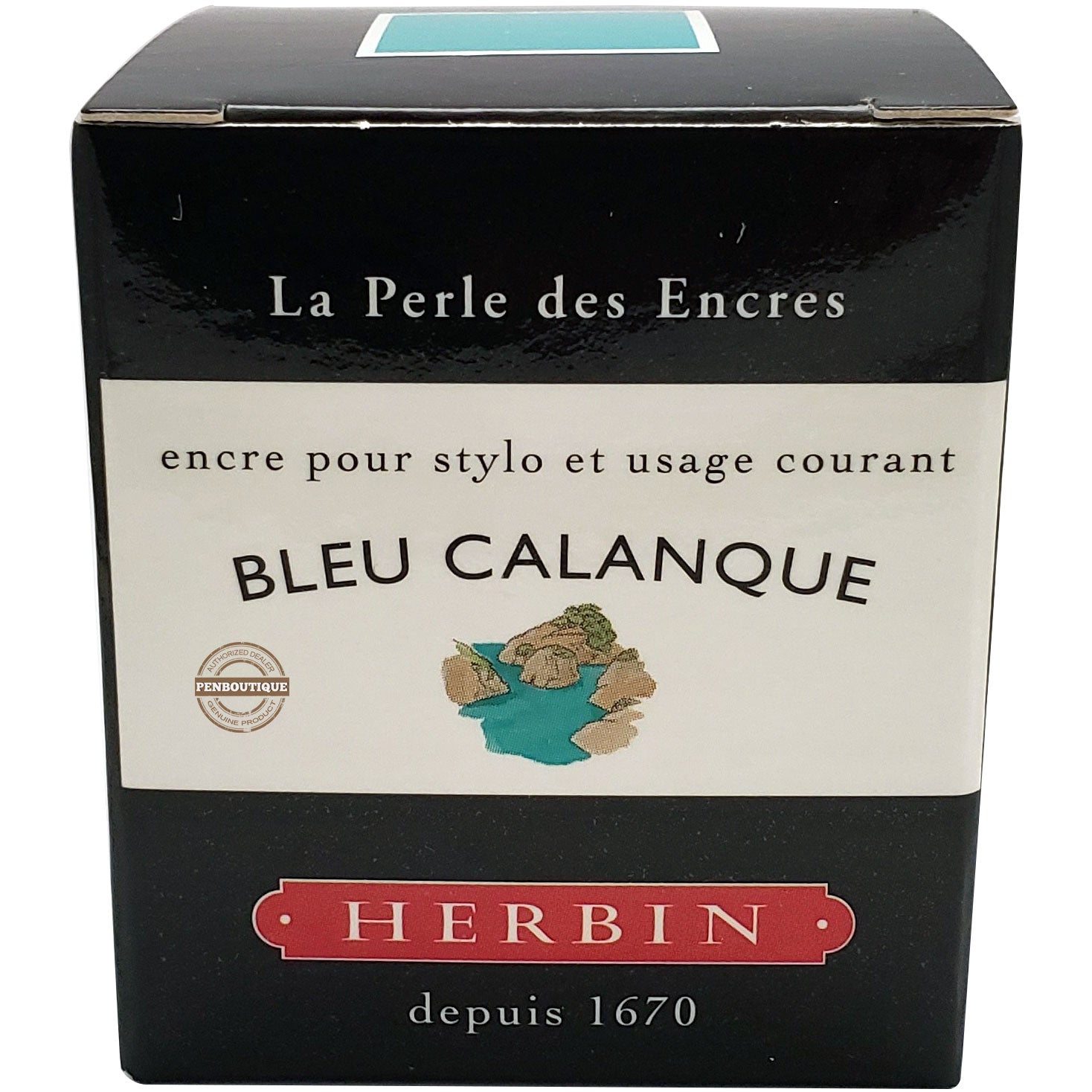 J. Herbin Ink Bottle - Bleu Calanque - 30ml - Pen Boutique Ltd
