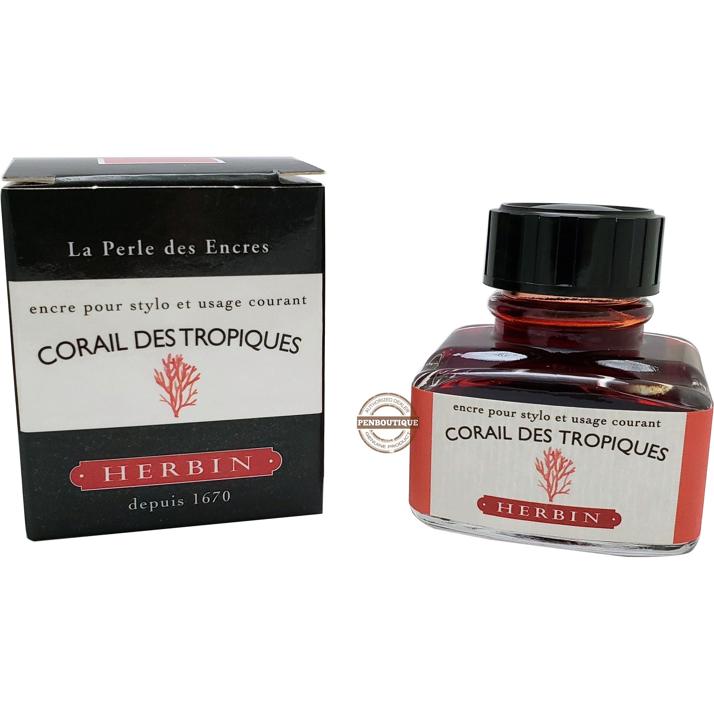 J. Herbin Ink Bottle - Corail Des Tropiques - 30ml-Pen Boutique Ltd