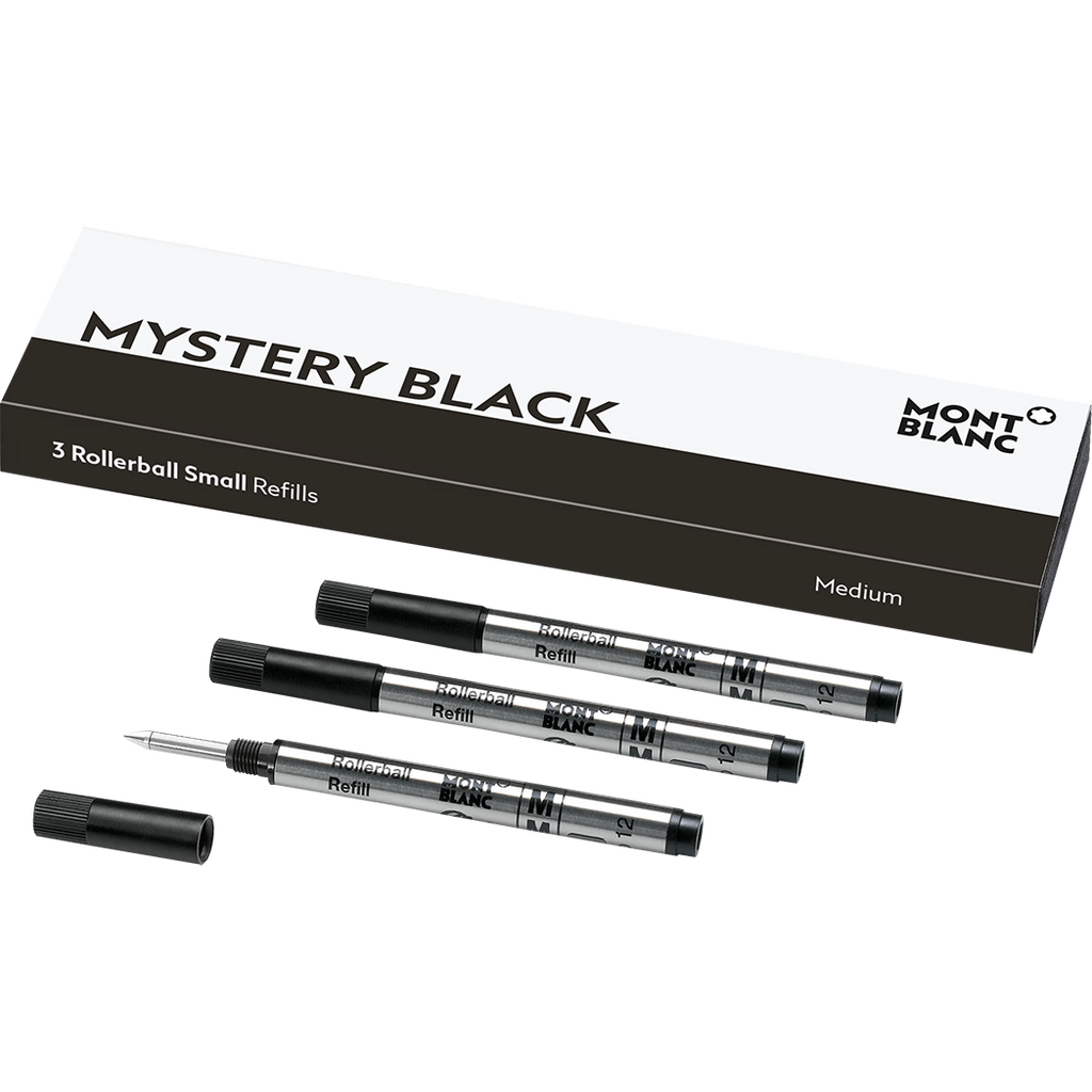 Montblanc Mini Rollerball Refill - Mystery Black - Medium (3 Per Pack)-Pen Boutique Ltd