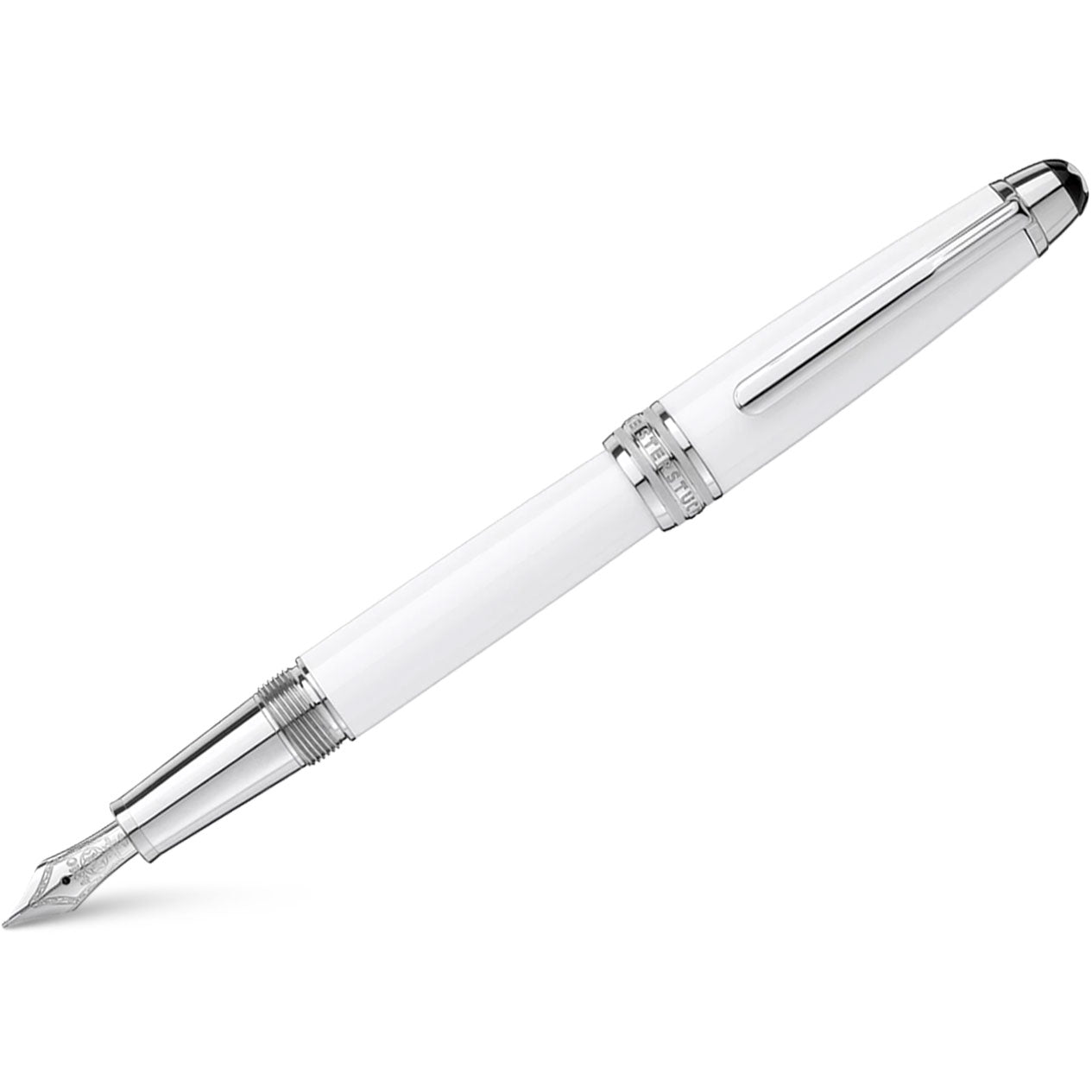 Montblanc Meisterstück Fountain Pen - Solitaire White - Platinum Trim - Classique - Pen Boutique Ltd