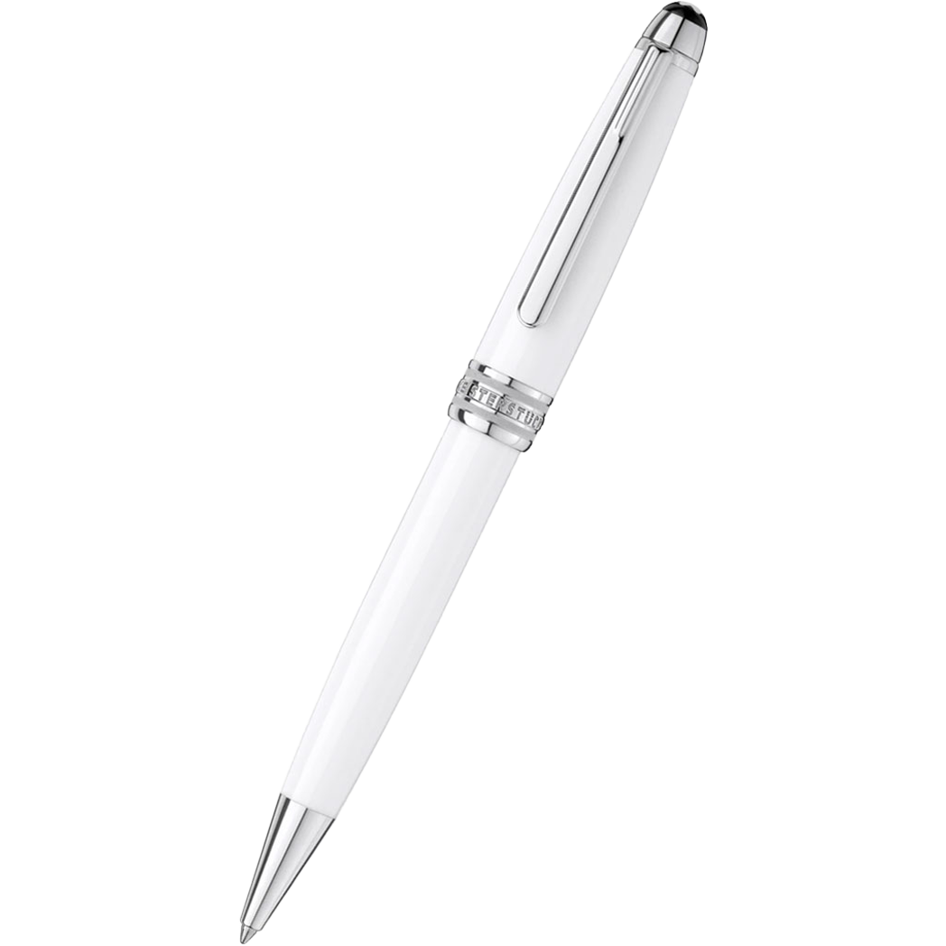 Montblanc Meisterstück Ballpoint Pen - Solitaire White - Platinum Trim - Classique-Pen Boutique Ltd