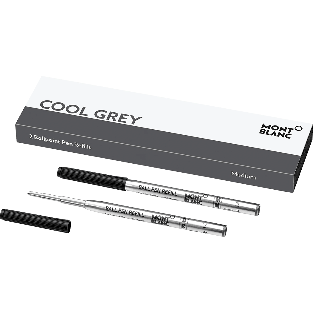 Montblanc Ballpoint Refill - Cool Grey - Medium (2 Per Pack) - Pen Boutique Ltd