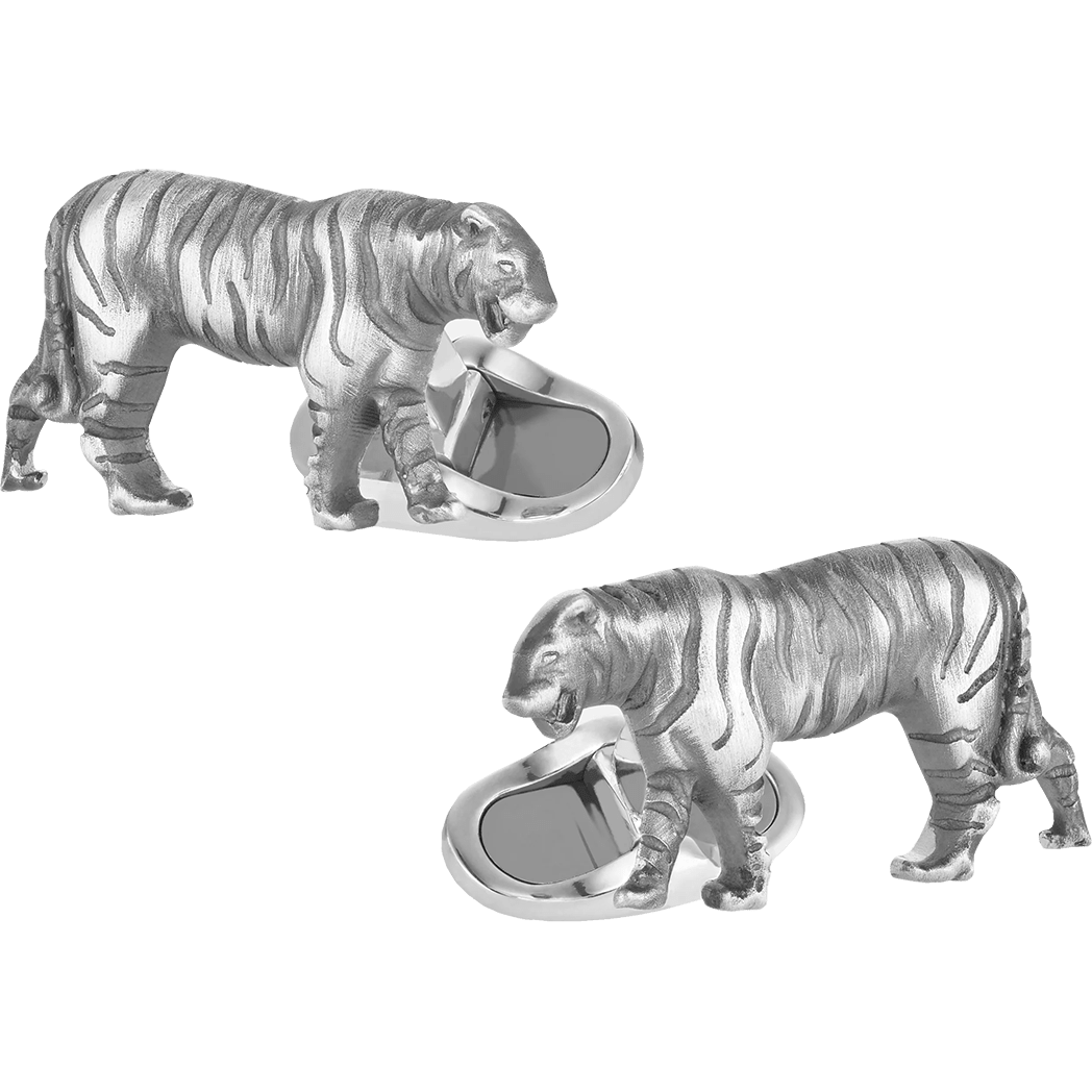 Montblanc Legend of the Zodiac Cufflinks - Tiger - Silver - Pen Boutique Ltd