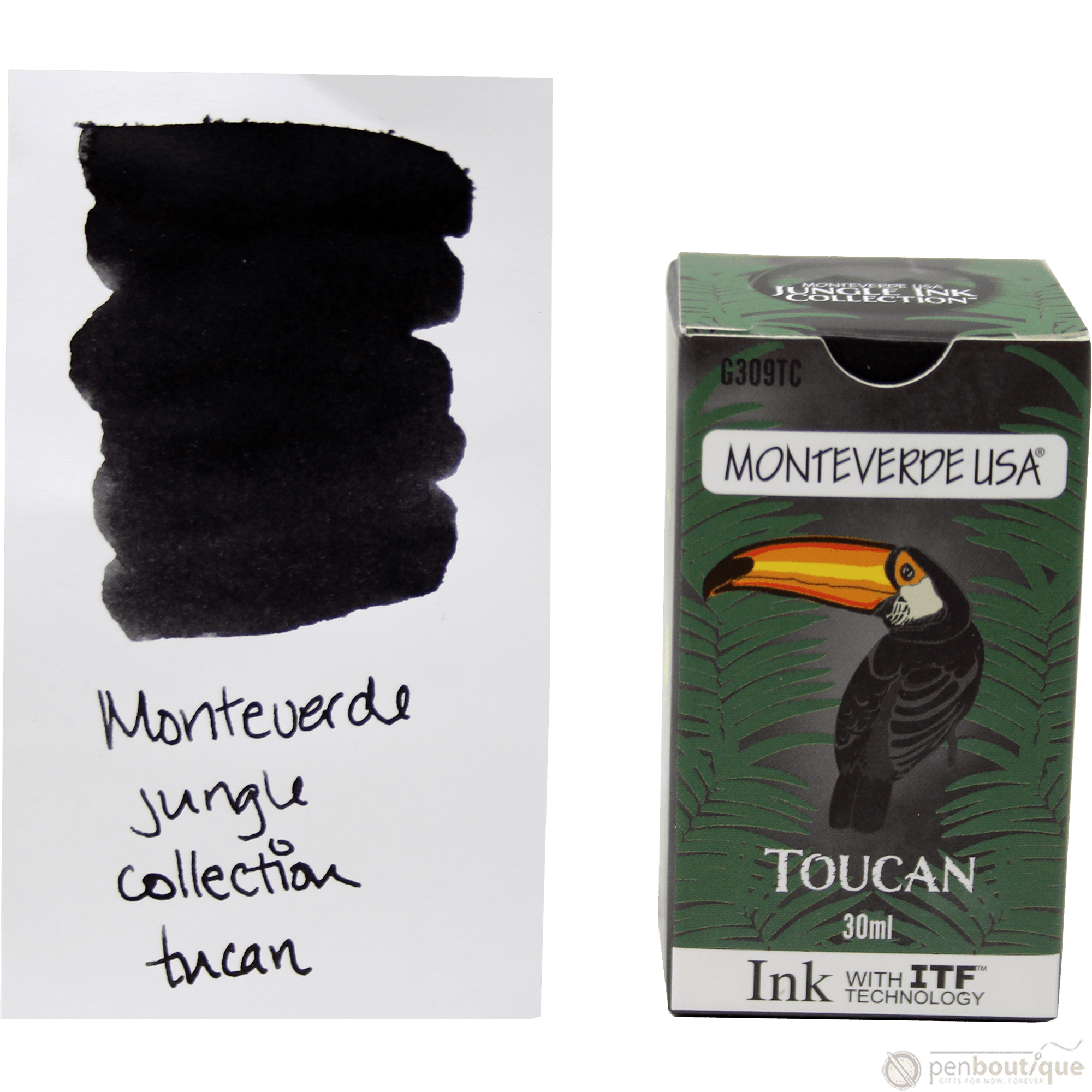 Monteverde Ink Bottle - Jungle Toucan (Black) - 30 ml - Pen Boutique Ltd