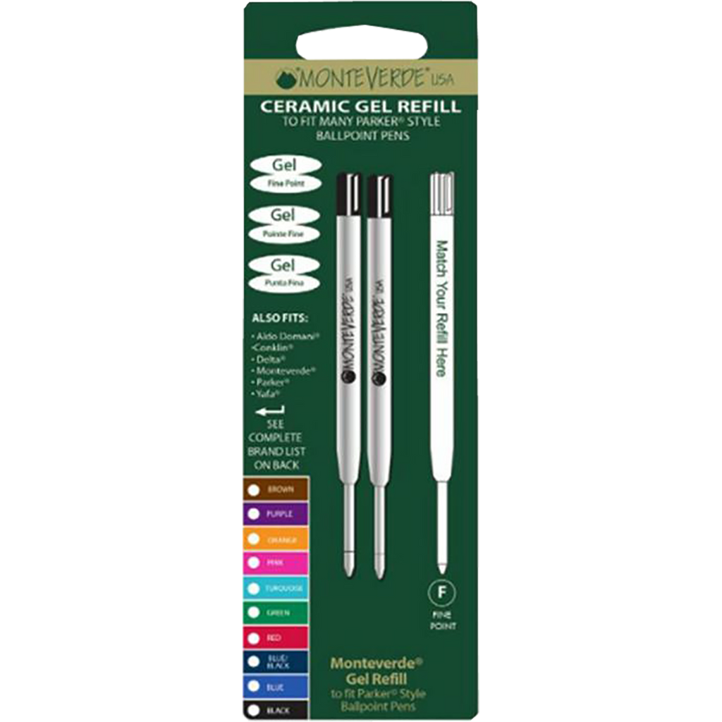 Monteverde Capless Ceramic Gel Parker Style Ballpoint refill Black Fine-Pen Boutique Ltd