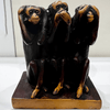 Pen Boutique Three Mini Wise Monkeys Paper Weight with Mask See Hear or Speak No Evil - Pen Boutique Ltd