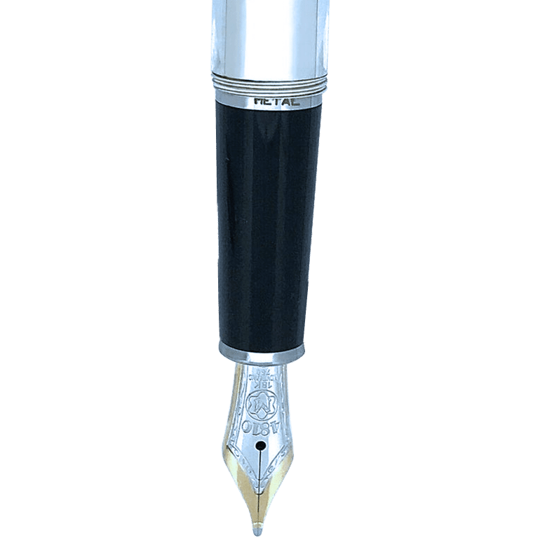 Montblanc 144 Meisterstuck Fountain Pen - Silver Fiber Guilloche M - Pen Boutique Ltd