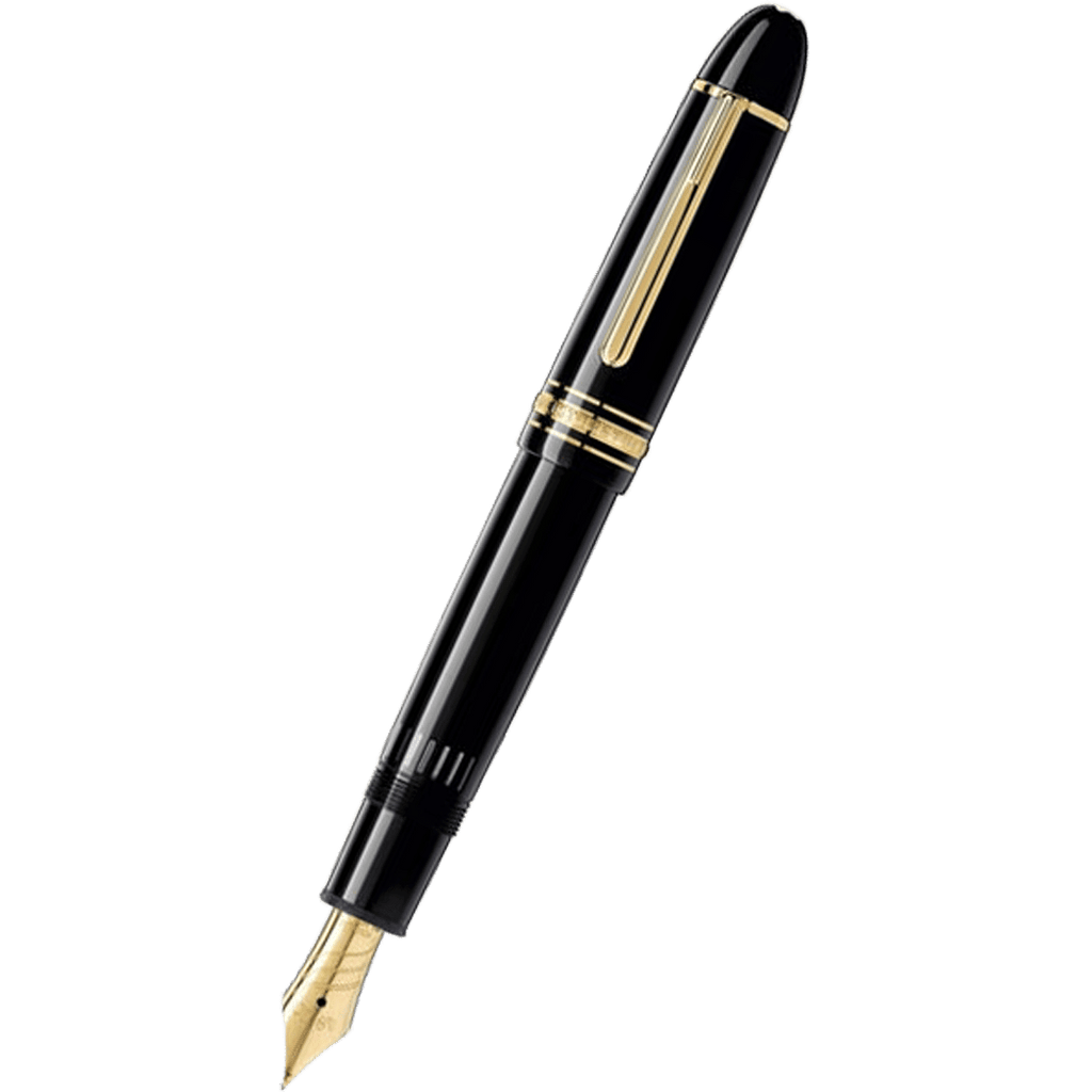 Montblanc Meisterstuck Calligraphy Fountain Pen - 149 Black - Curved Nib - Pen Boutique Ltd