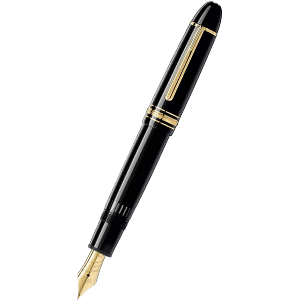 Montblanc Meisterstuck Calligraphy Fountain Pen - 149 Black - Curved Nib - Pen Boutique Ltd
