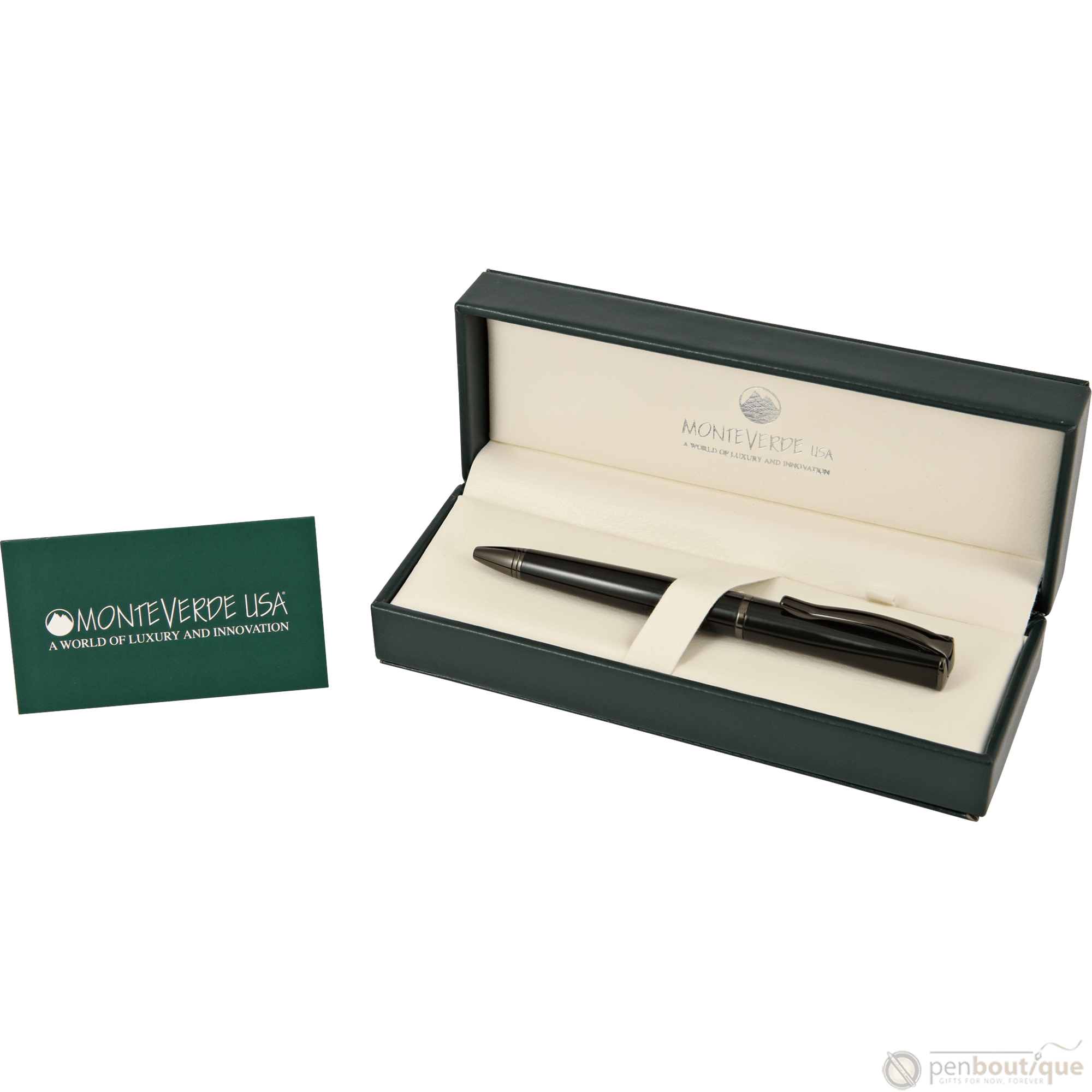 Monteverde Impressa Ballpoint - Black with Gunmetal Trim - Pen Boutique Ltd