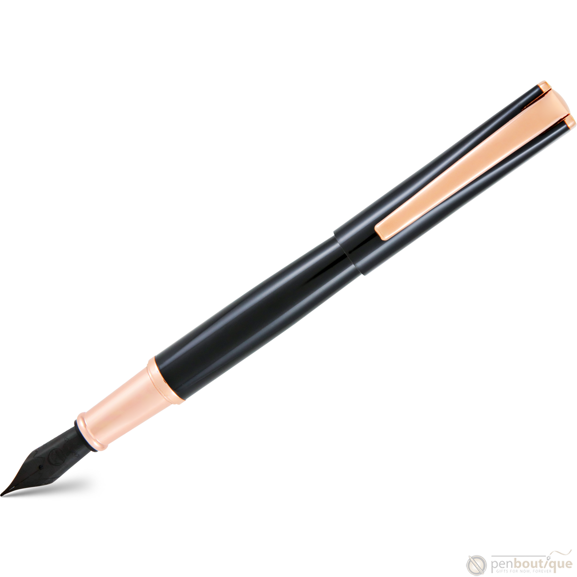 Monteverde Impressa Black with Rose Gold Trim Fountain Pen-Pen Boutique Ltd