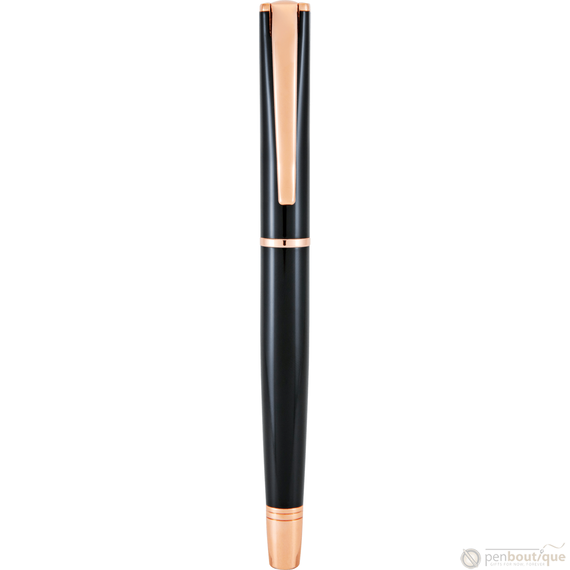 Monteverde Impressa Black with Rose Gold Trim Rollerball Pen - Pen Boutique Ltd