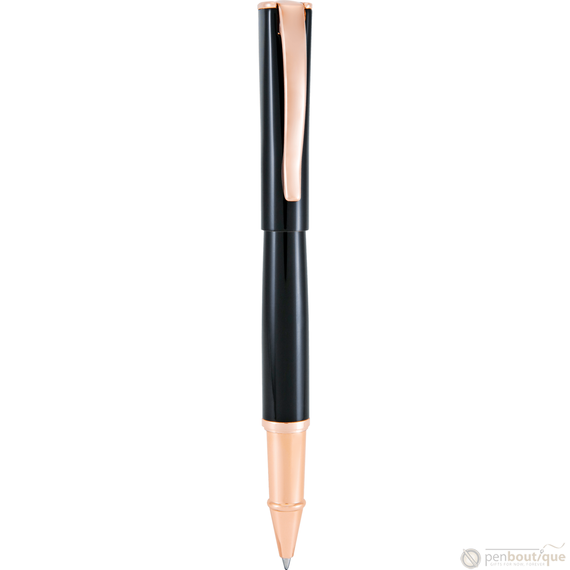 Monteverde Impressa Black with Rose Gold Trim Rollerball Pen - Pen Boutique Ltd