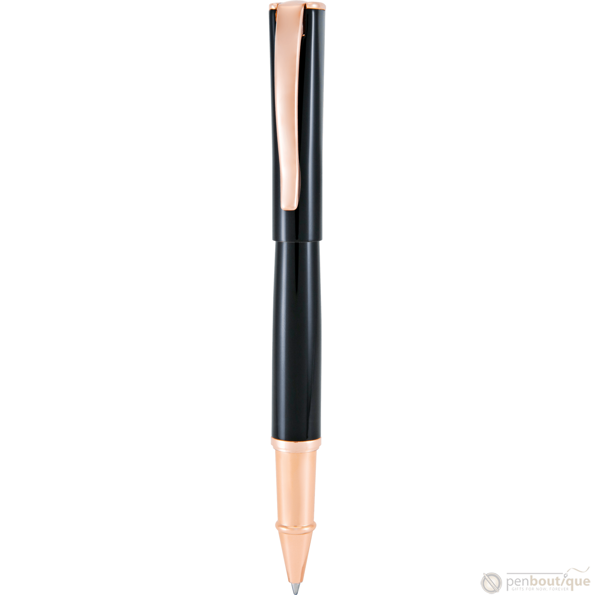 Monteverde Impressa Black with Rose Gold Trim Rollerball Pen - Pen Boutique Ltd