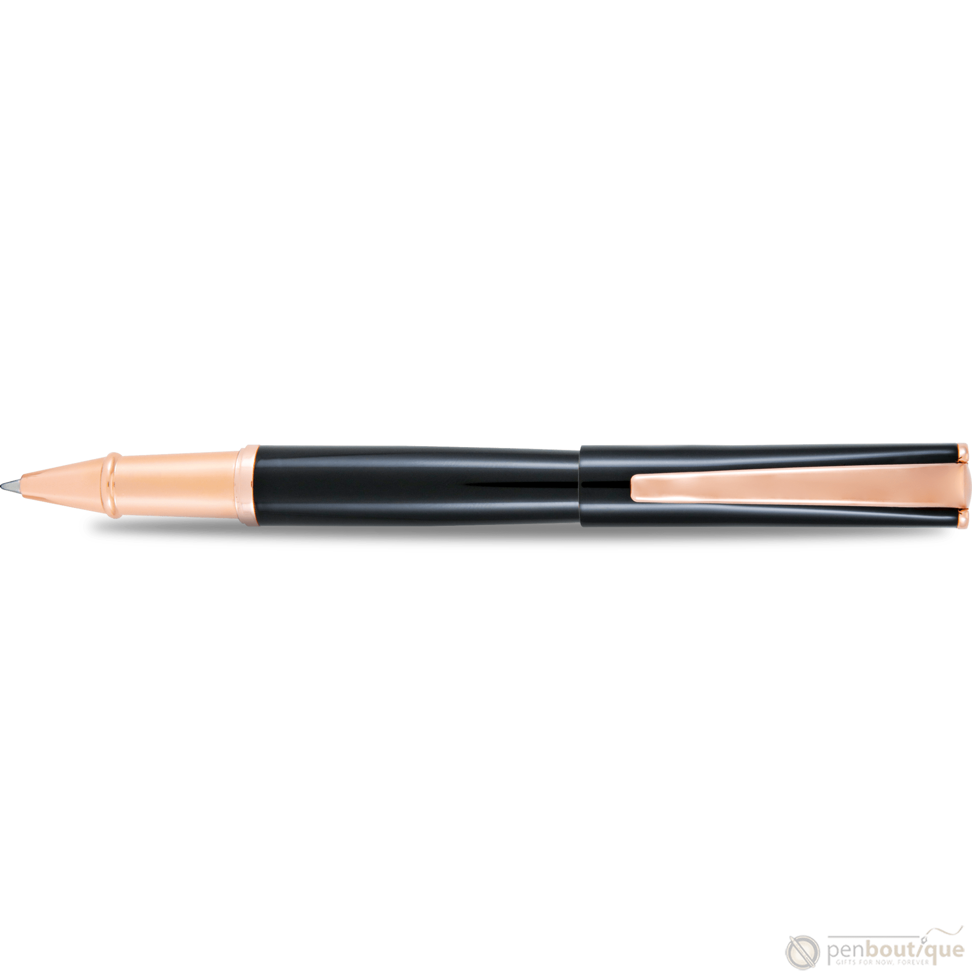 Monteverde Impressa Black with Rose Gold Trim Rollerball Pen - Pen Boutique Ltd