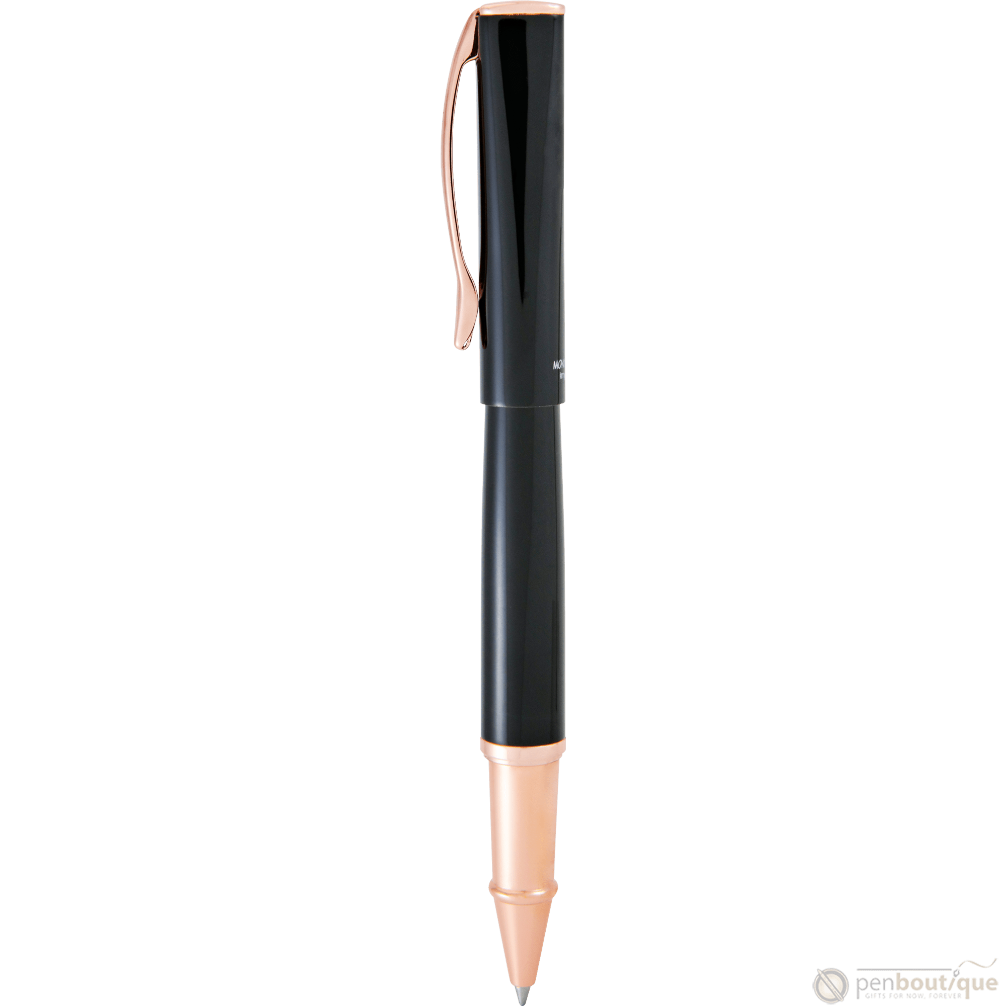 Monteverde Impressa Black with Rose Gold Trim Rollerball Pen - Pen Boutique Ltd