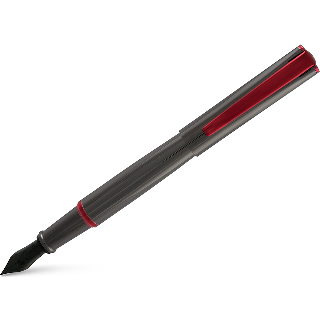 Monteverde Impressa Gun Metal with Red Trim Fountain Pen-Pen Boutique Ltd