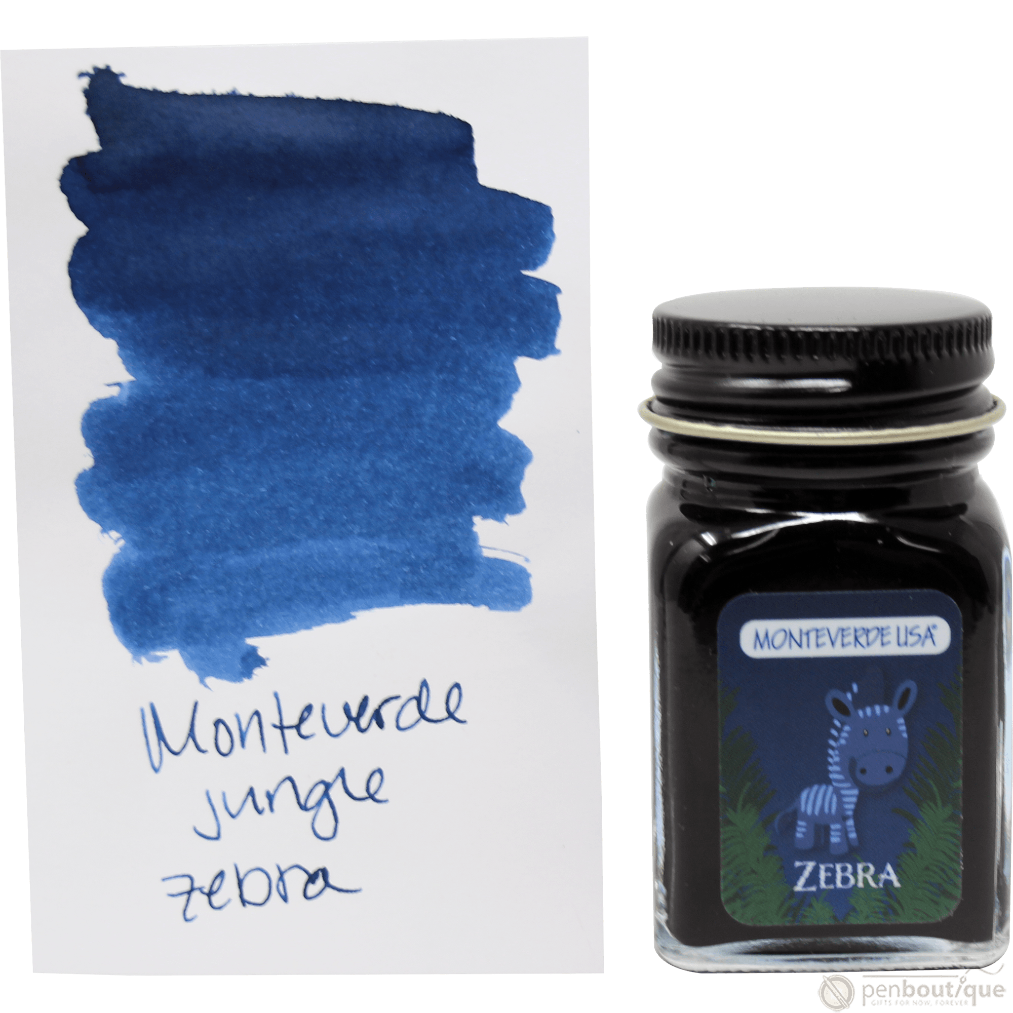 Monteverde Ink Bottle - Jungle Zebra (Blue) - 30 ml - Pen Boutique Ltd