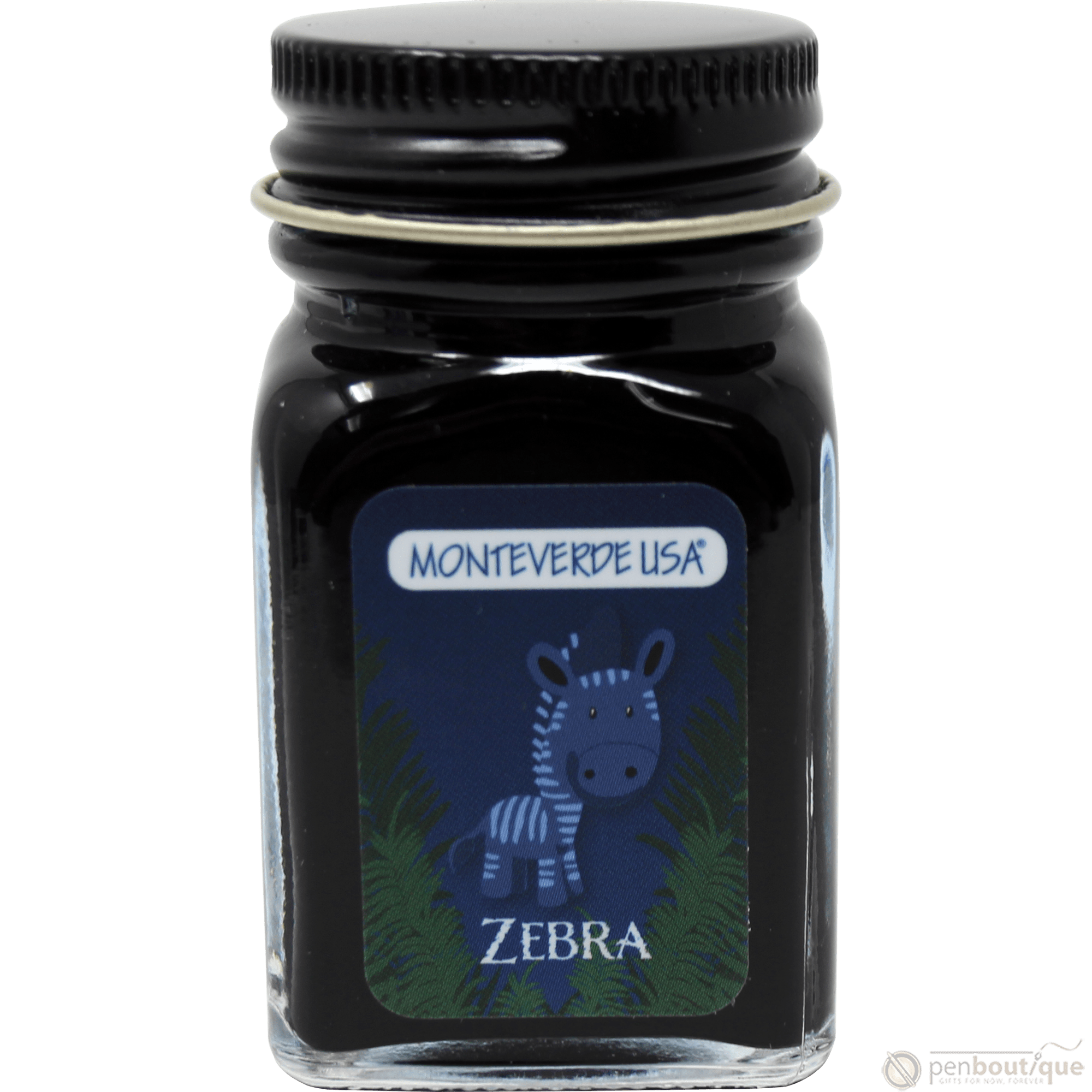 Monteverde Ink Bottle - Jungle Zebra (Blue) - 30 ml - Pen Boutique Ltd