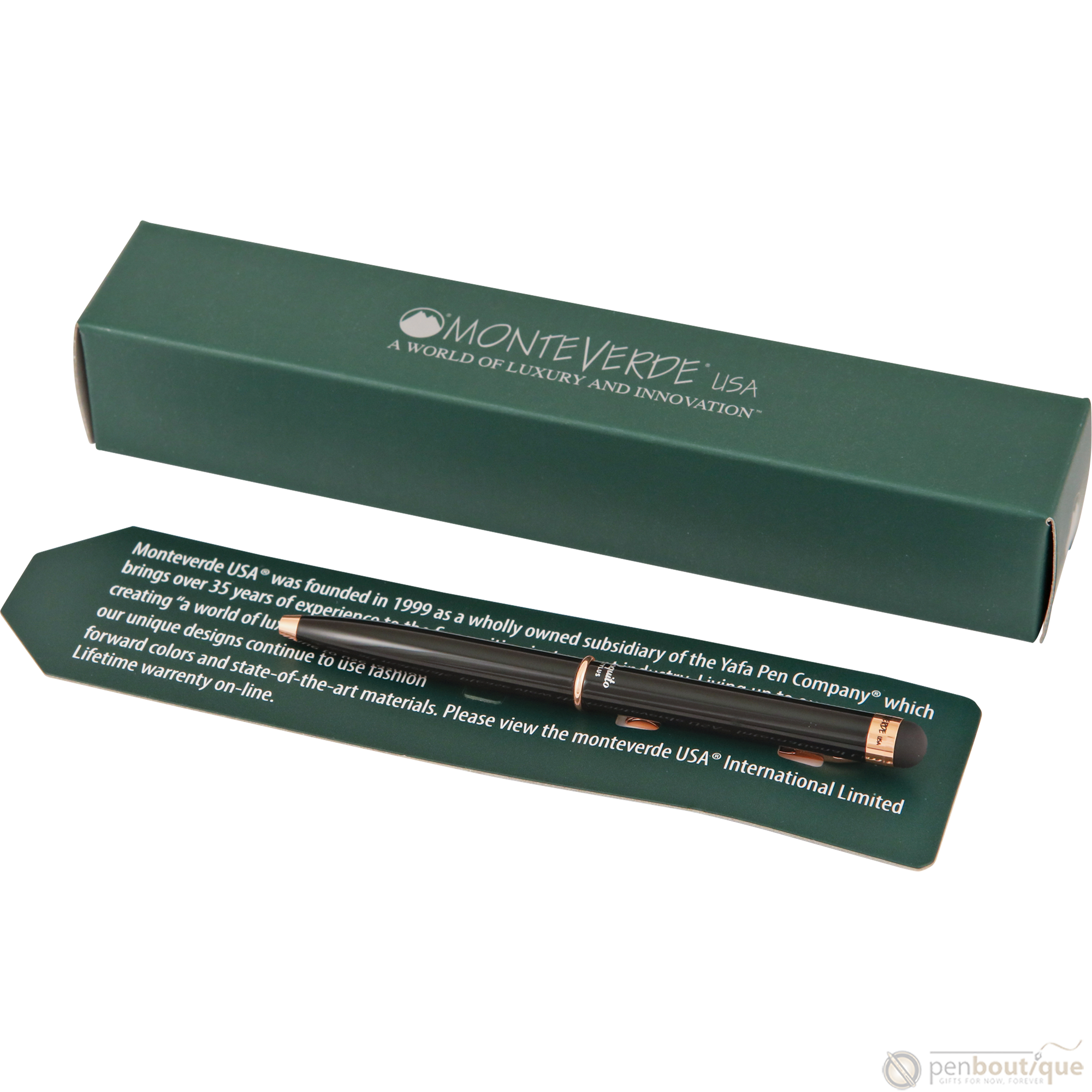 Monteverde Poquito Stylus Ballpoint Pen - Black Attire-Pen Boutique Ltd