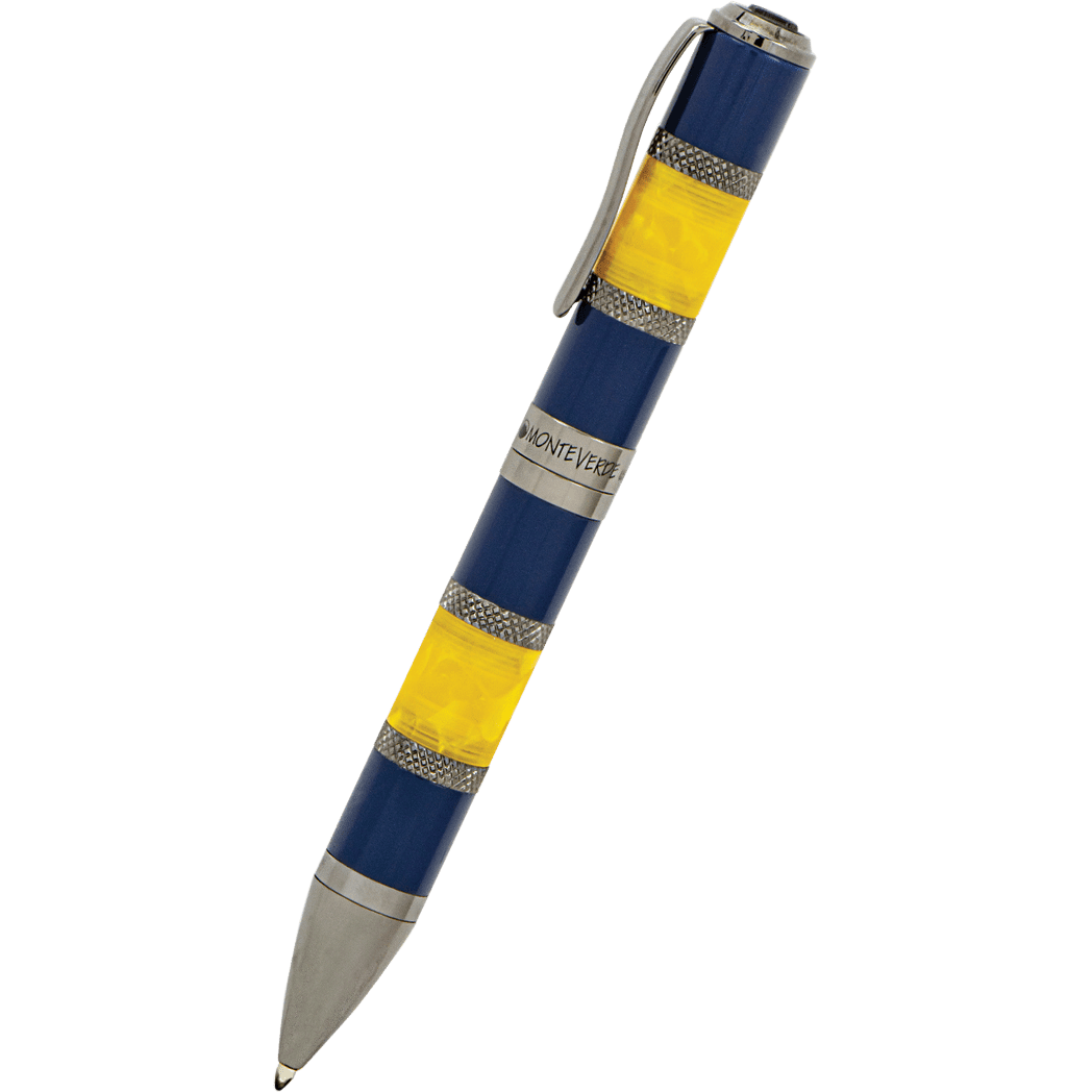 Monteverde Regatta Sport Ballpoint Pen - Blue/Yellow Resin - Pen Boutique Ltd