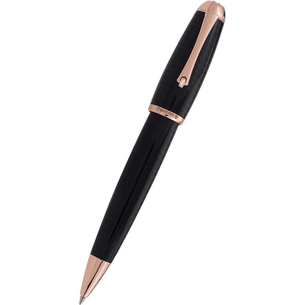 Monteverde Super Mega Ballpoint Pen - Carbon Fiber - Rosegold - Pen Boutique Ltd