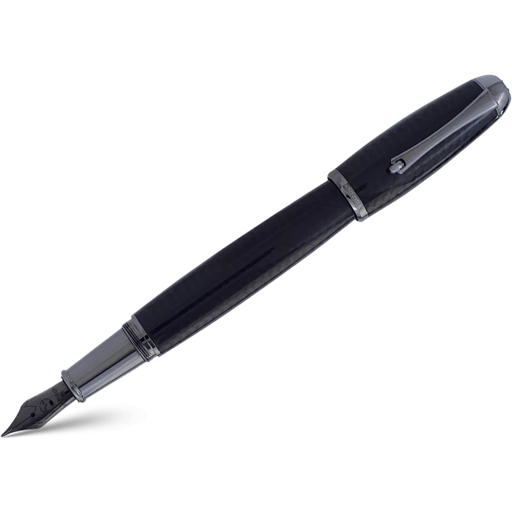 Monteverde Super Mega Fountain Pen - Carbon Fiber - Gunmetal - Pen Boutique Ltd
