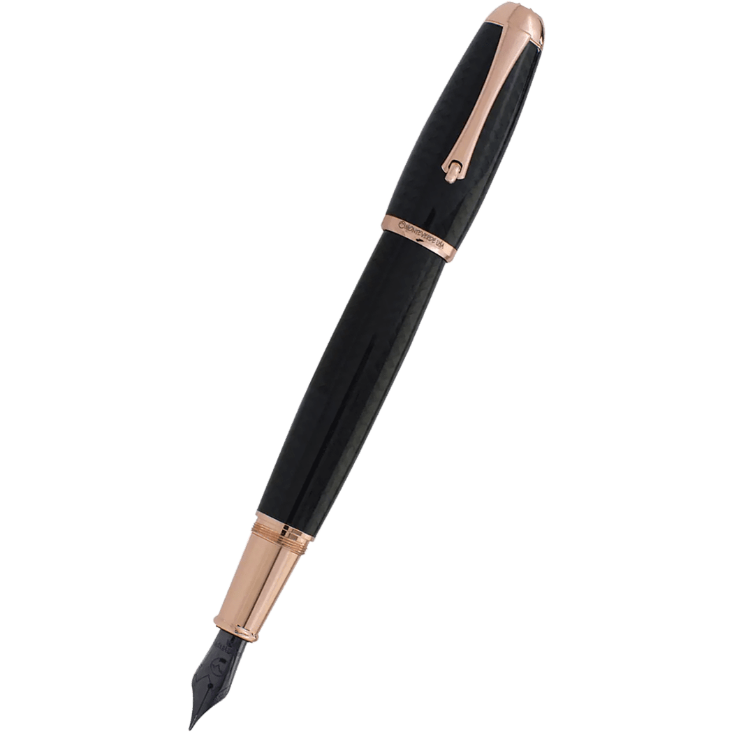 Monteverde Super Mega Fountain Pen - Carbon Fiber - Rosegold - Pen Boutique Ltd