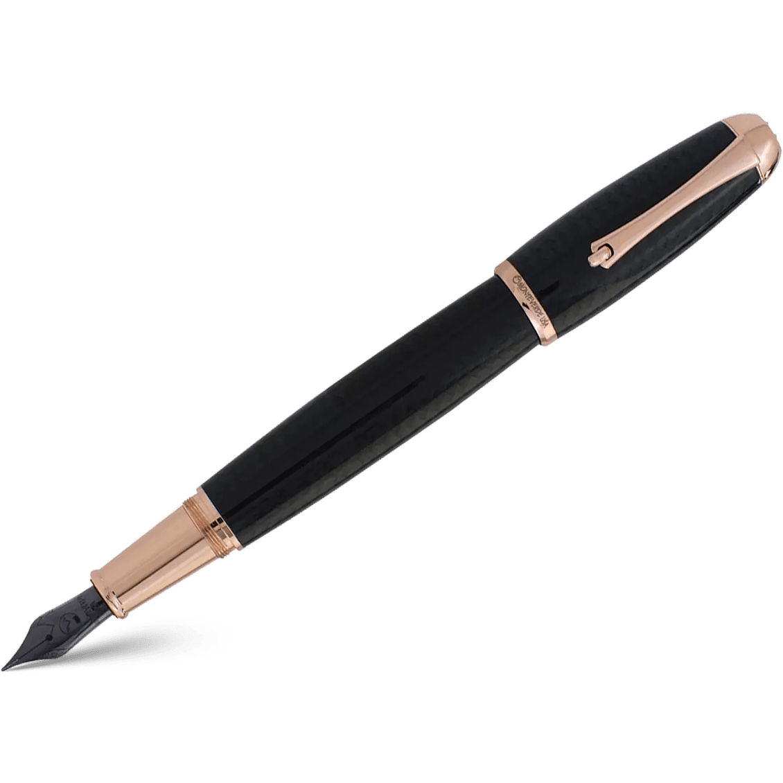 Monteverde Super Mega Fountain Pen - Carbon Fiber - Rosegold - Pen Boutique Ltd