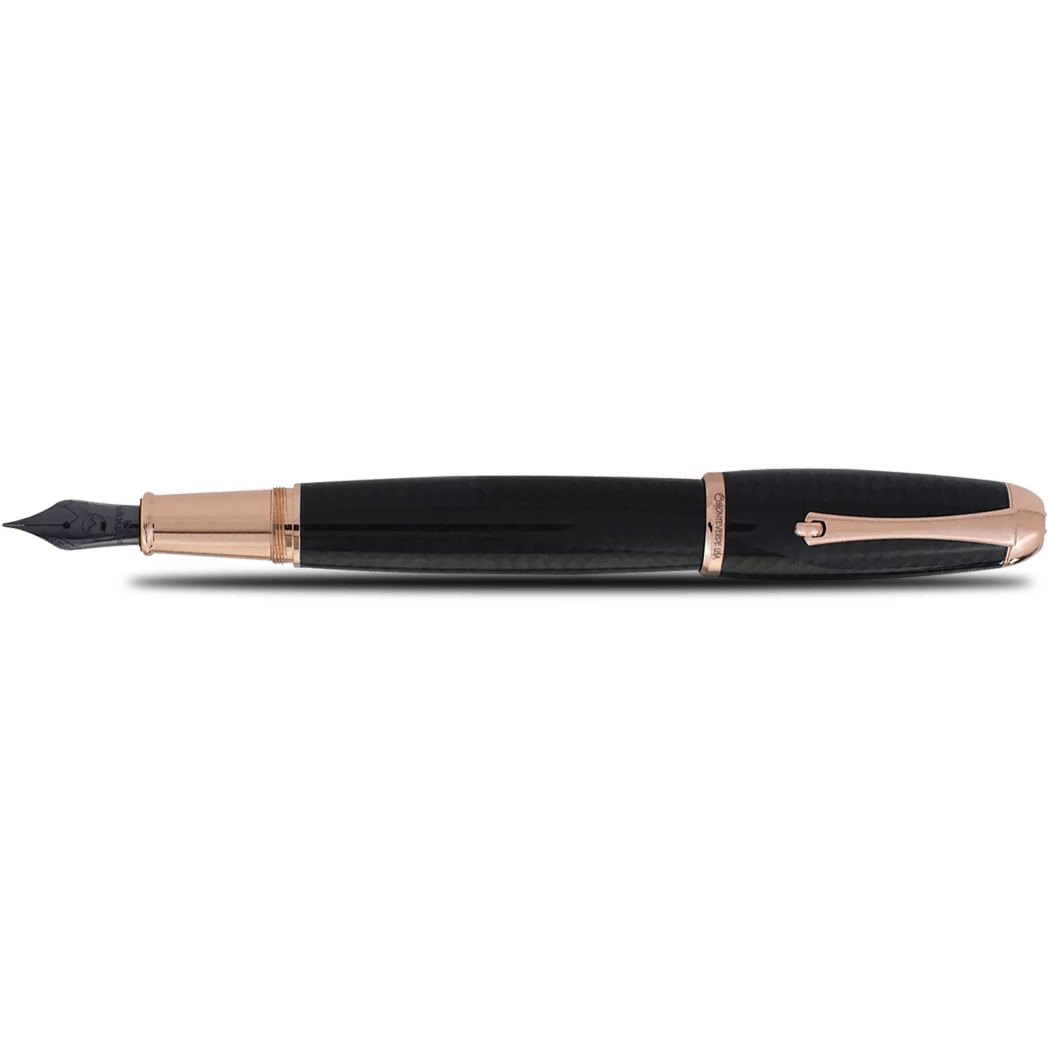 Monteverde Super Mega Fountain Pen - Carbon Fiber - Rosegold - Pen Boutique Ltd