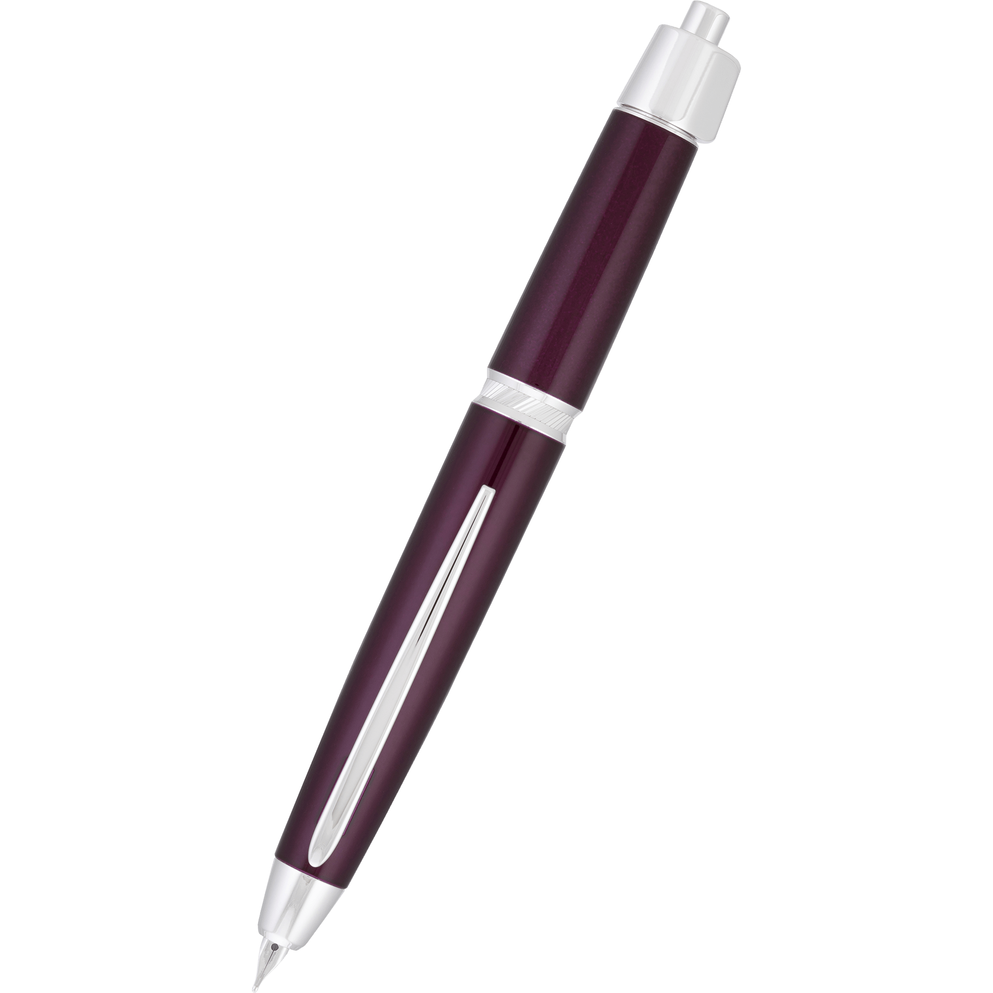 Pilot Vanishing Point LS Fountain Pen - Burgundy - Rhodium Trim - Pen Boutique Ltd