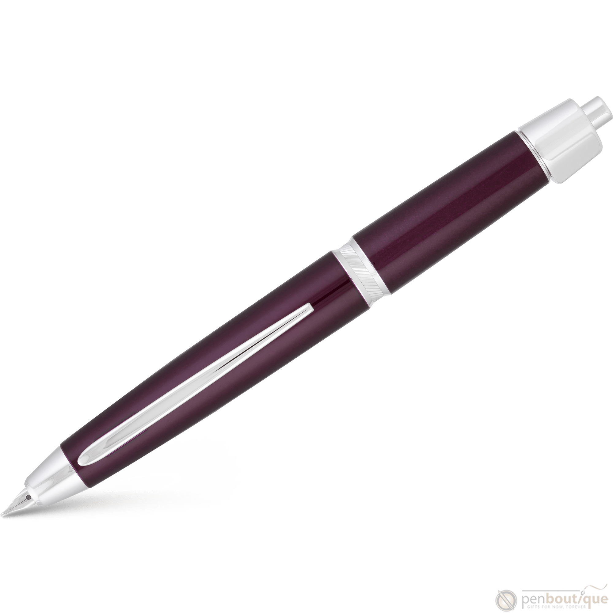 Pilot Vanishing Point LS Fountain Pen - Burgundy - Rhodium Trim - Pen Boutique Ltd