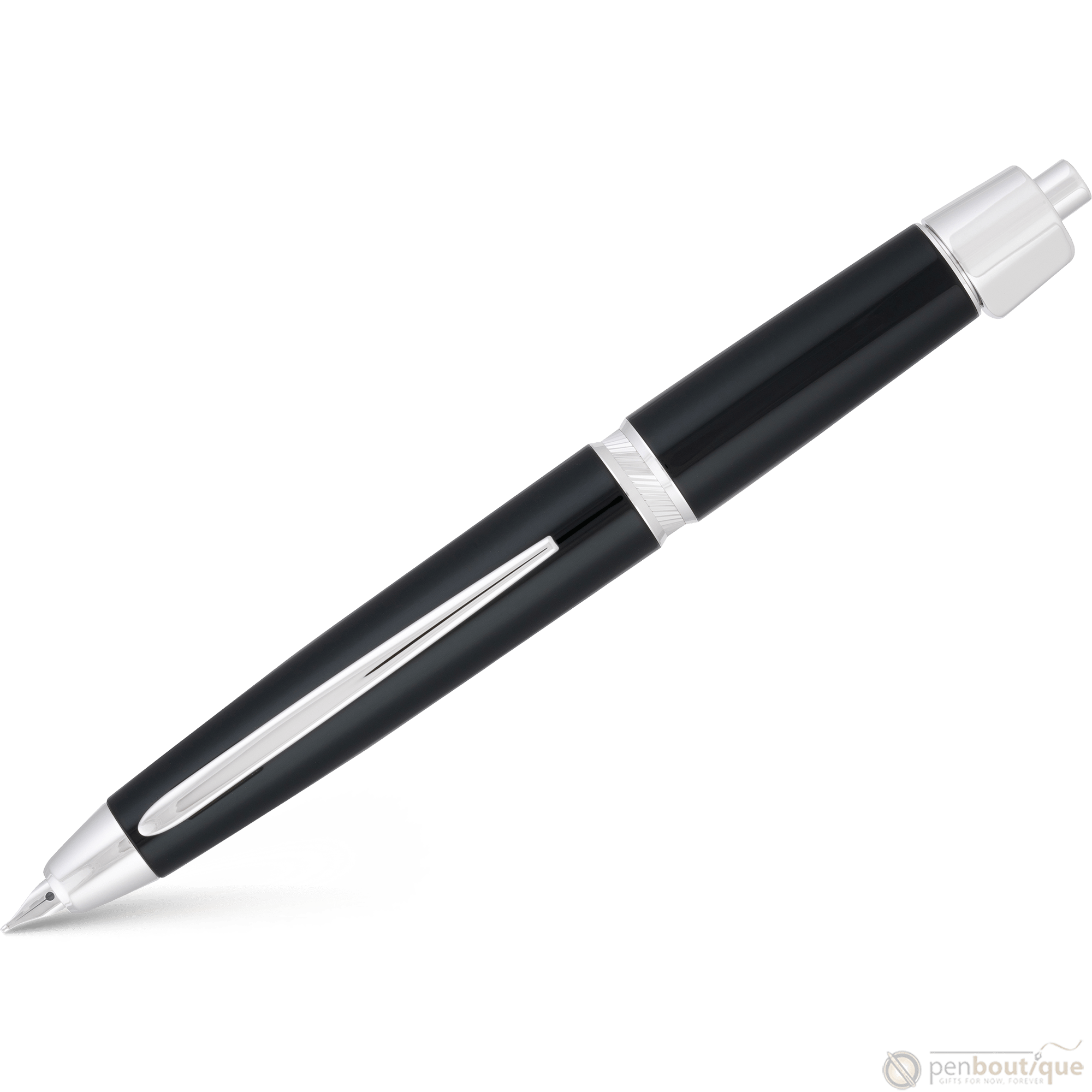 Pilot Vanishing Point LS Fountain Pen - Black - Rhodium Trim - Pen Boutique Ltd
