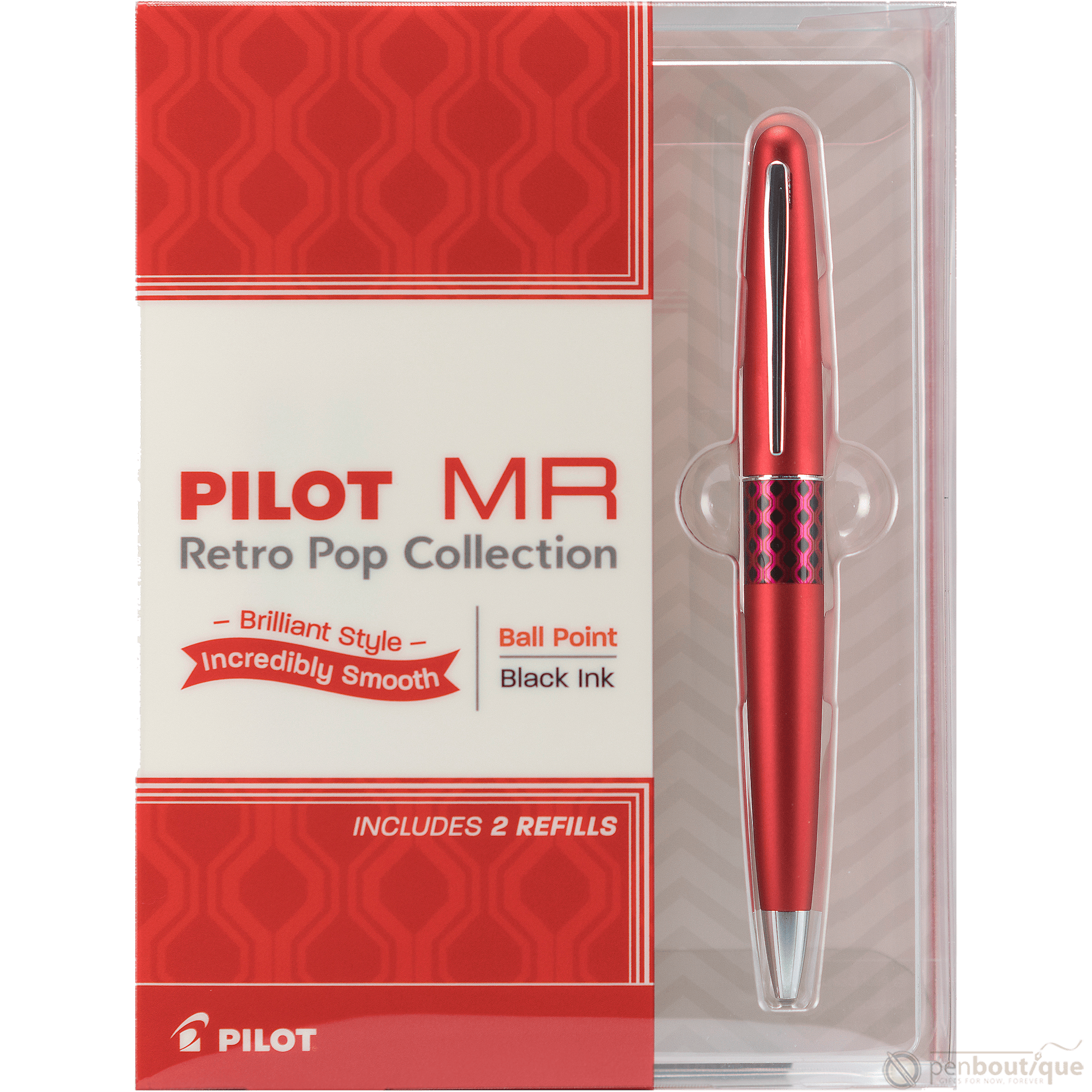Pilot Ballpoint Pen - MR Collection - Retro Pop - Red - Pen Boutique Ltd