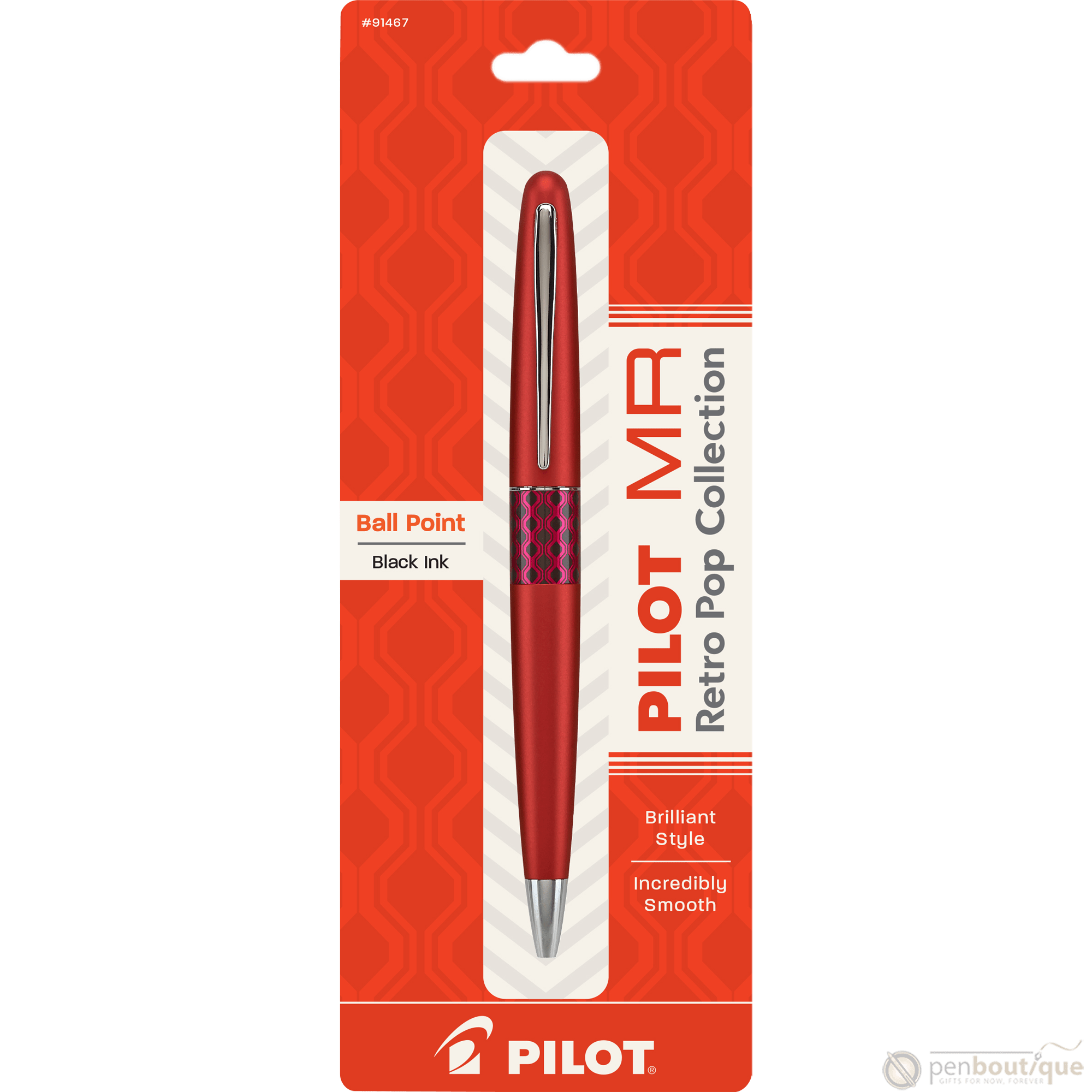 Pilot Ballpoint Pen - MR Collection - Retro Pop - Red - Pen Boutique Ltd