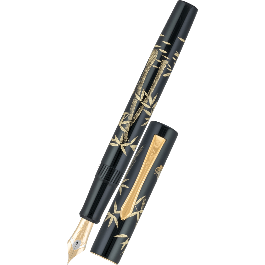 Namiki Yukari Fountain Pen - Chinkin Bamboo and Sparrow - Pen Boutique Ltd